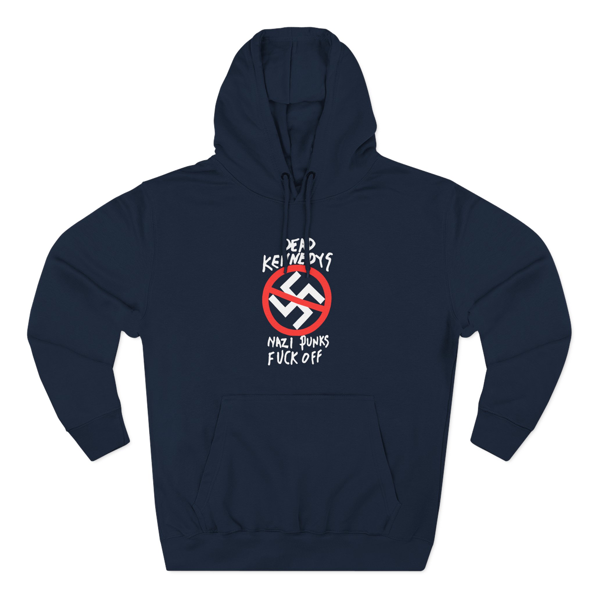 Dead Kennedys Nazi Punks Fuck Off Three-Panel Fleece Hoodie - Image 7