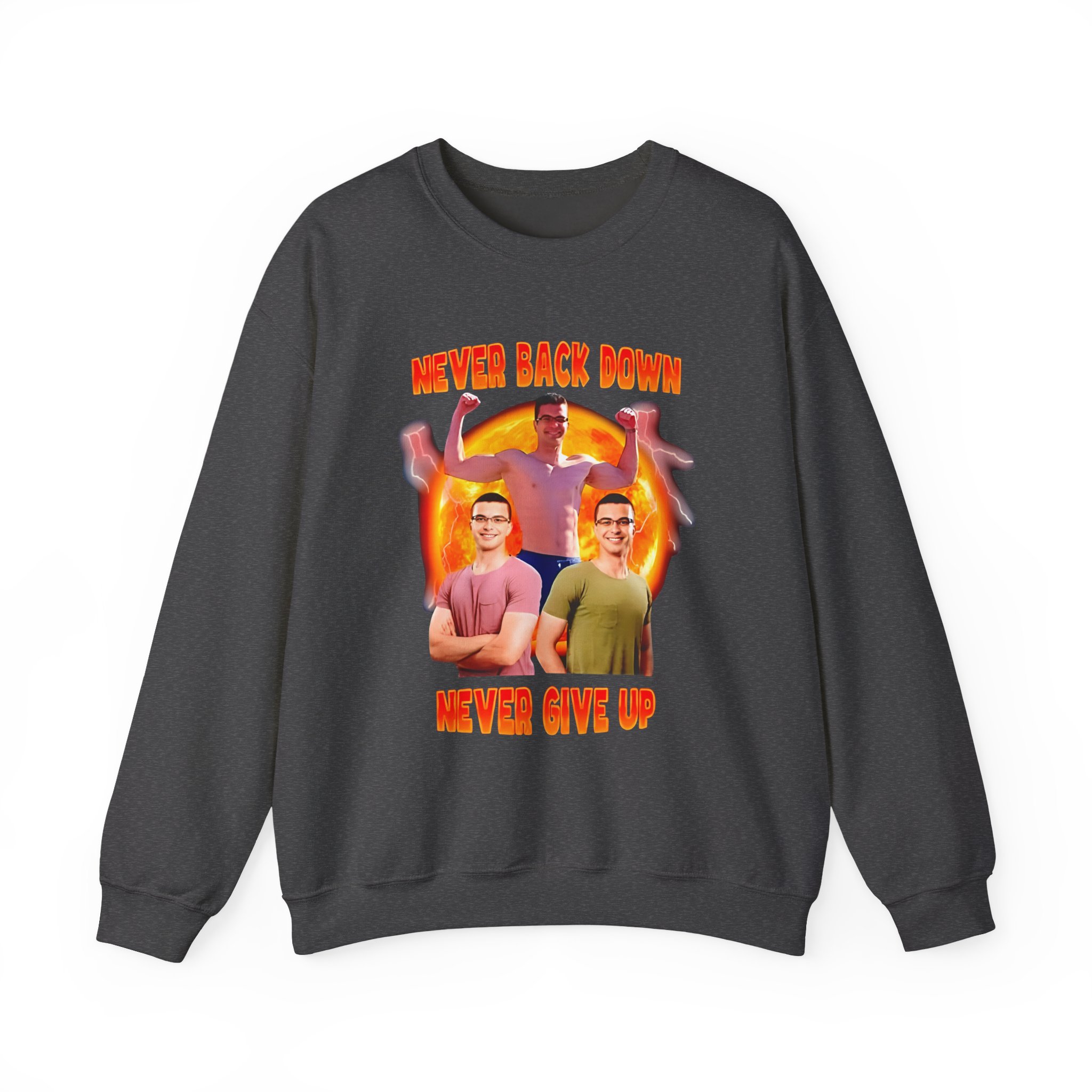 Nick Eh 30 Never Back Down Never Give Up Unisex Heavy Blend™ Crewneck Sweatshirt - Image 7