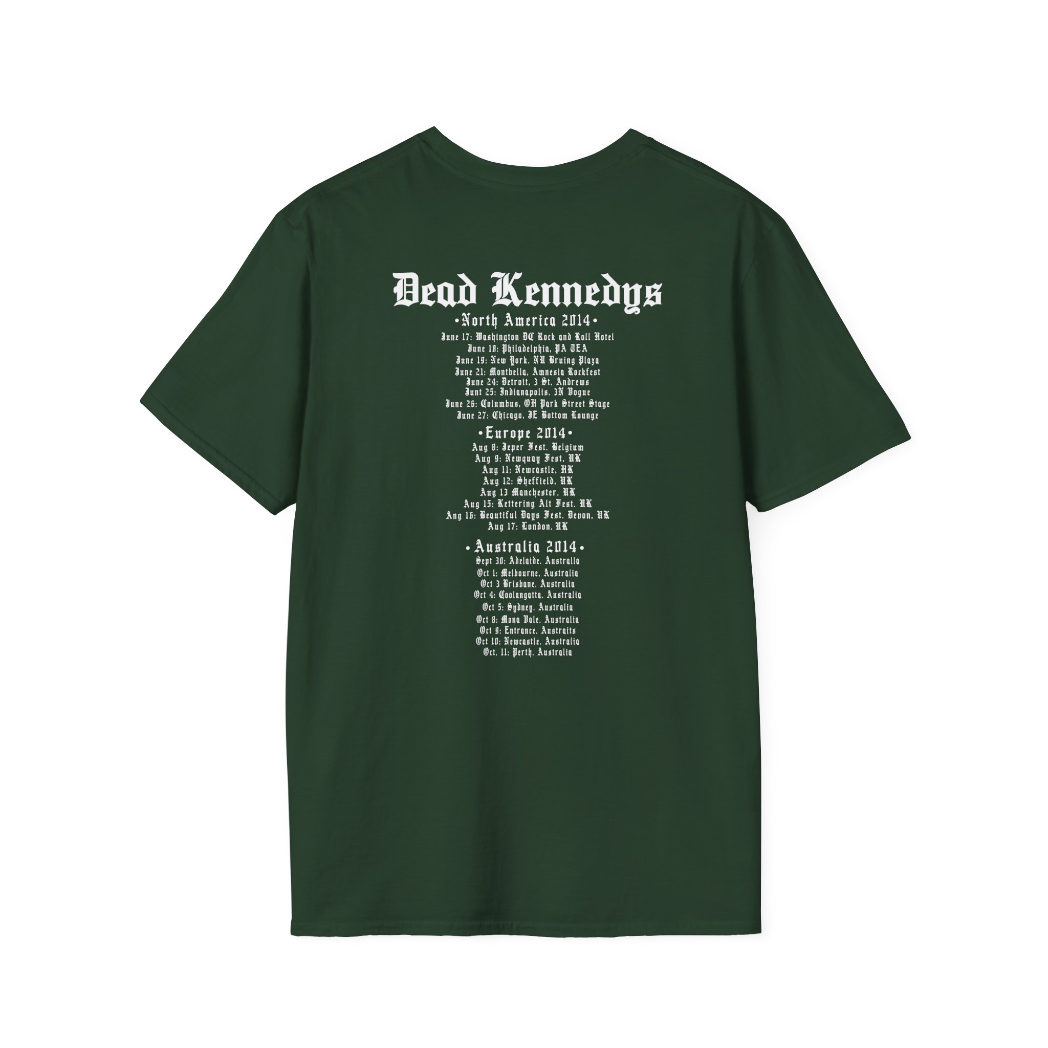 Dead Kennedys - Logo Tour 2014 Unisex Softstyle T-Shirt - Image 4