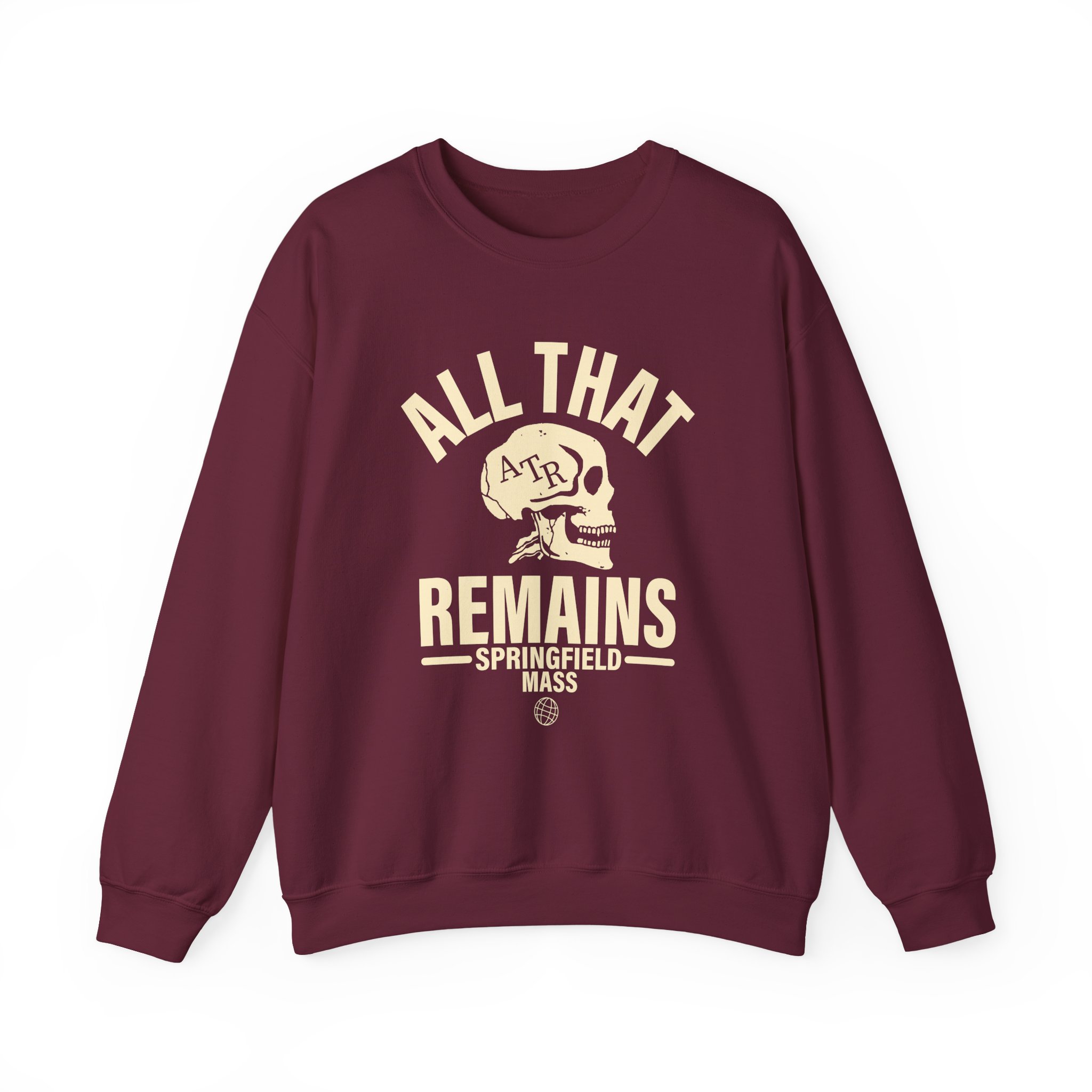 All That Remains Springfield Skull Unisex Heavy Blend™ Crewneck Sweatshirt - Image 3