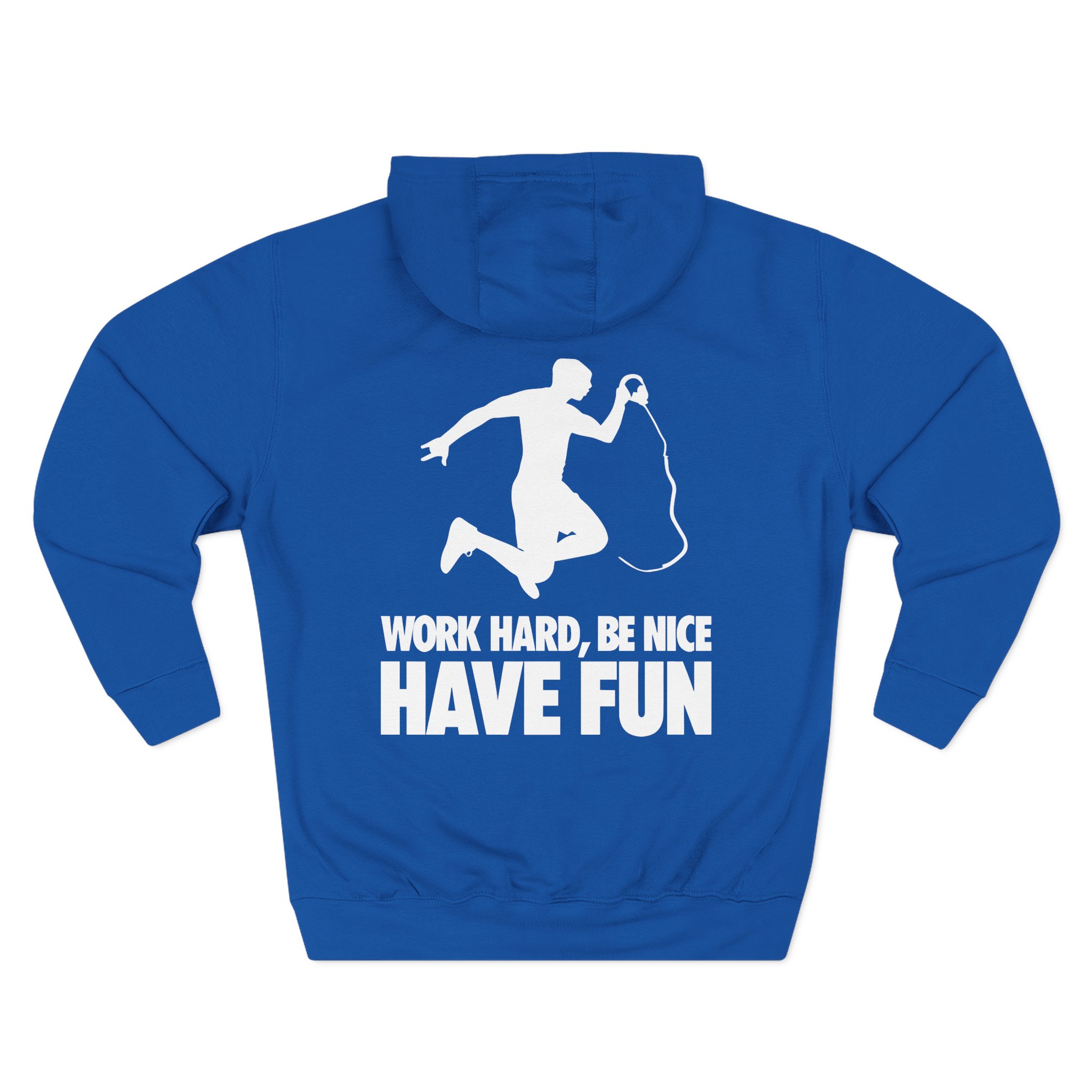 Nick Eh 30 Work Hard, Be Nice Have Fun Three-Panel Fleece Hoodie - Image 2