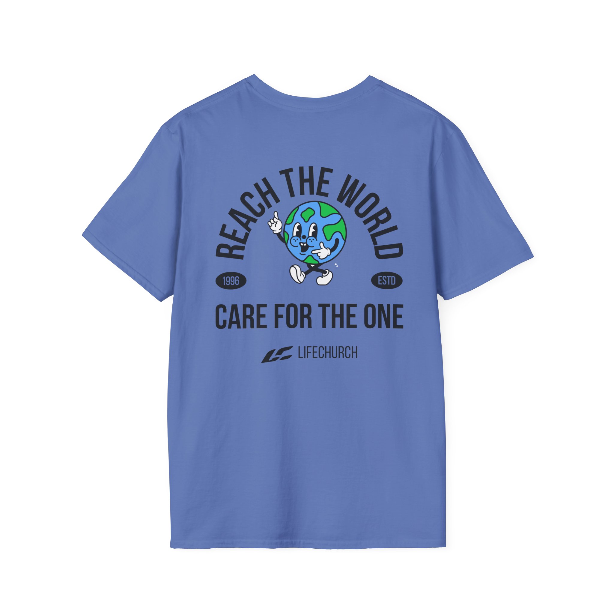 Life Church Reach the World Care for the One Unisex Softstyle T-Shirt - Image 24