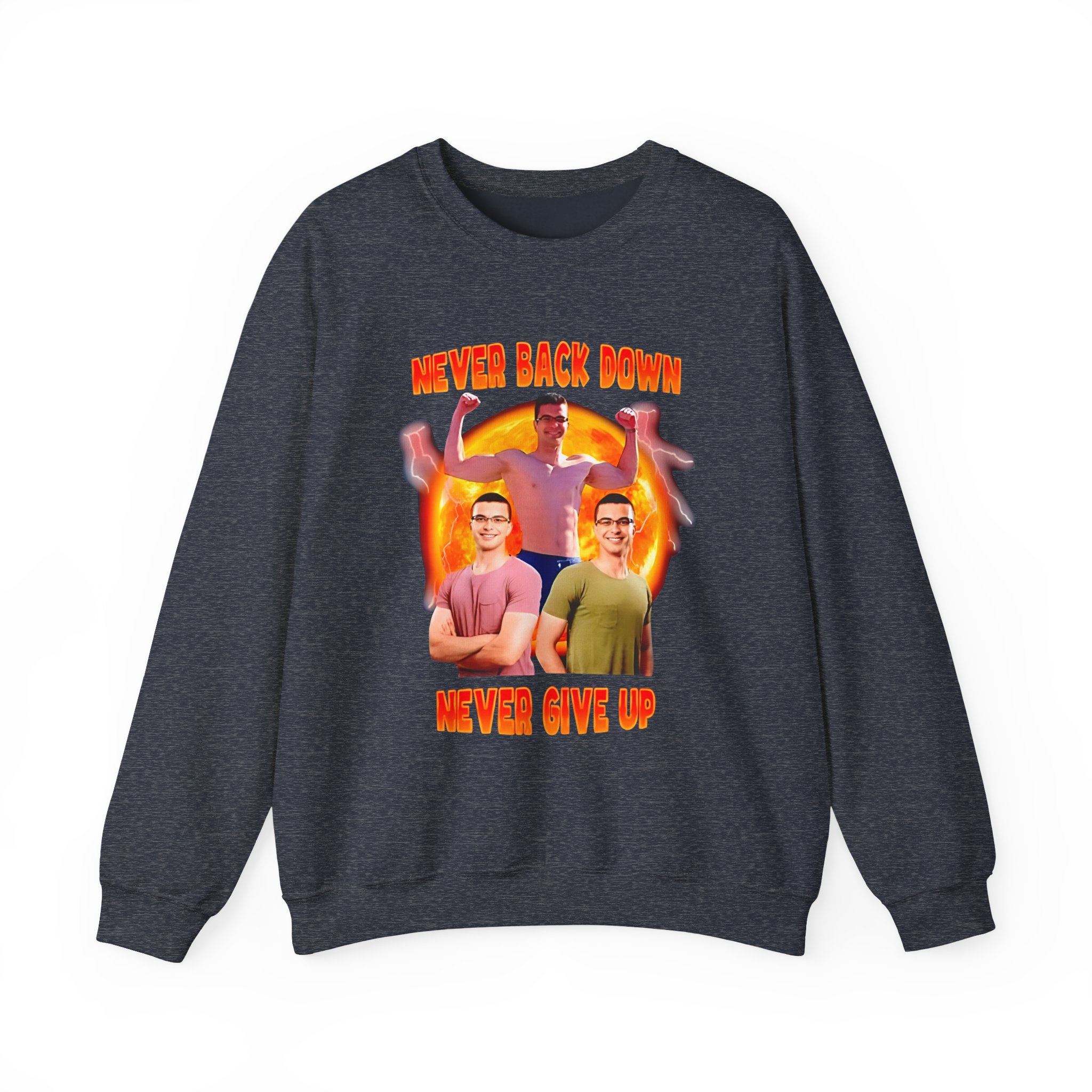 Nick Eh 30 Never Back Down Never Give Up Unisex Heavy Blend™ Crewneck Sweatshirt - Image 9