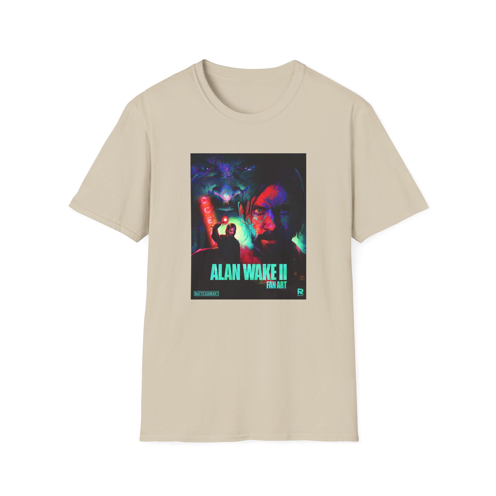 Alan Wake Fan Art Unisex Softstyle T-Shirt - Image 3