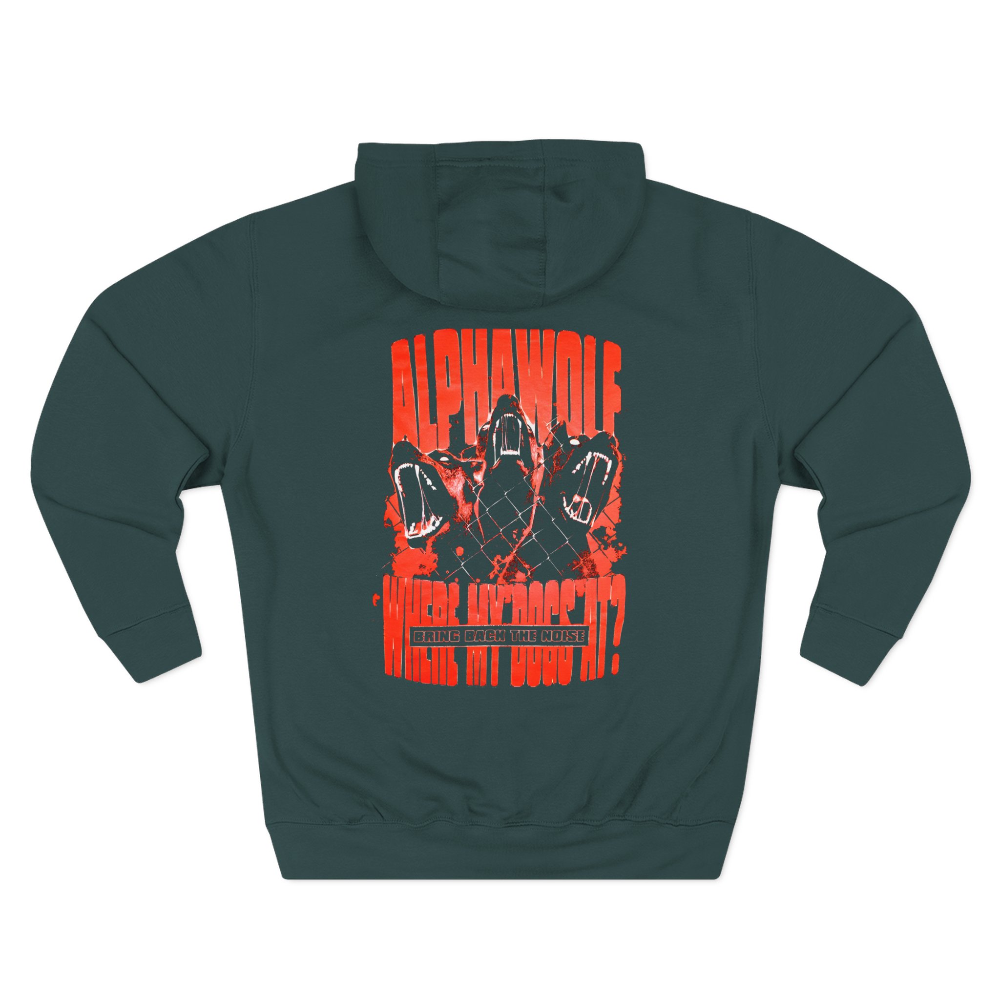 Alpha Wolf Where My Dogs at Three-Panel Fleece Hoodie - Image 6