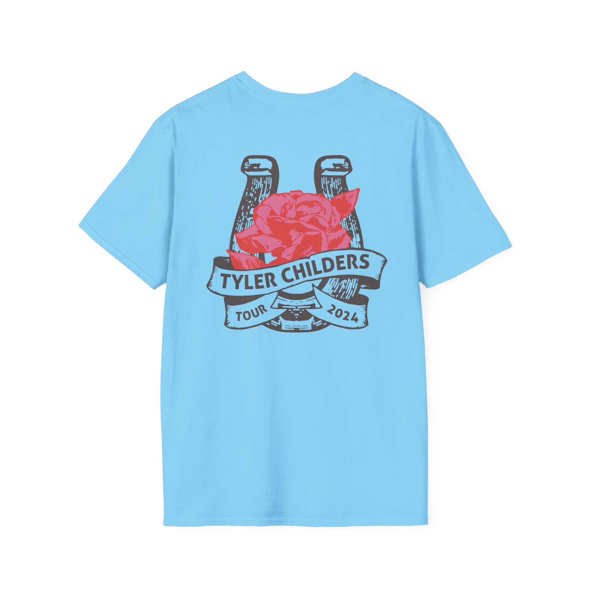 Tyler Childers Blue Muleshoe Unisex Softstyle T-Shirt - Image 14