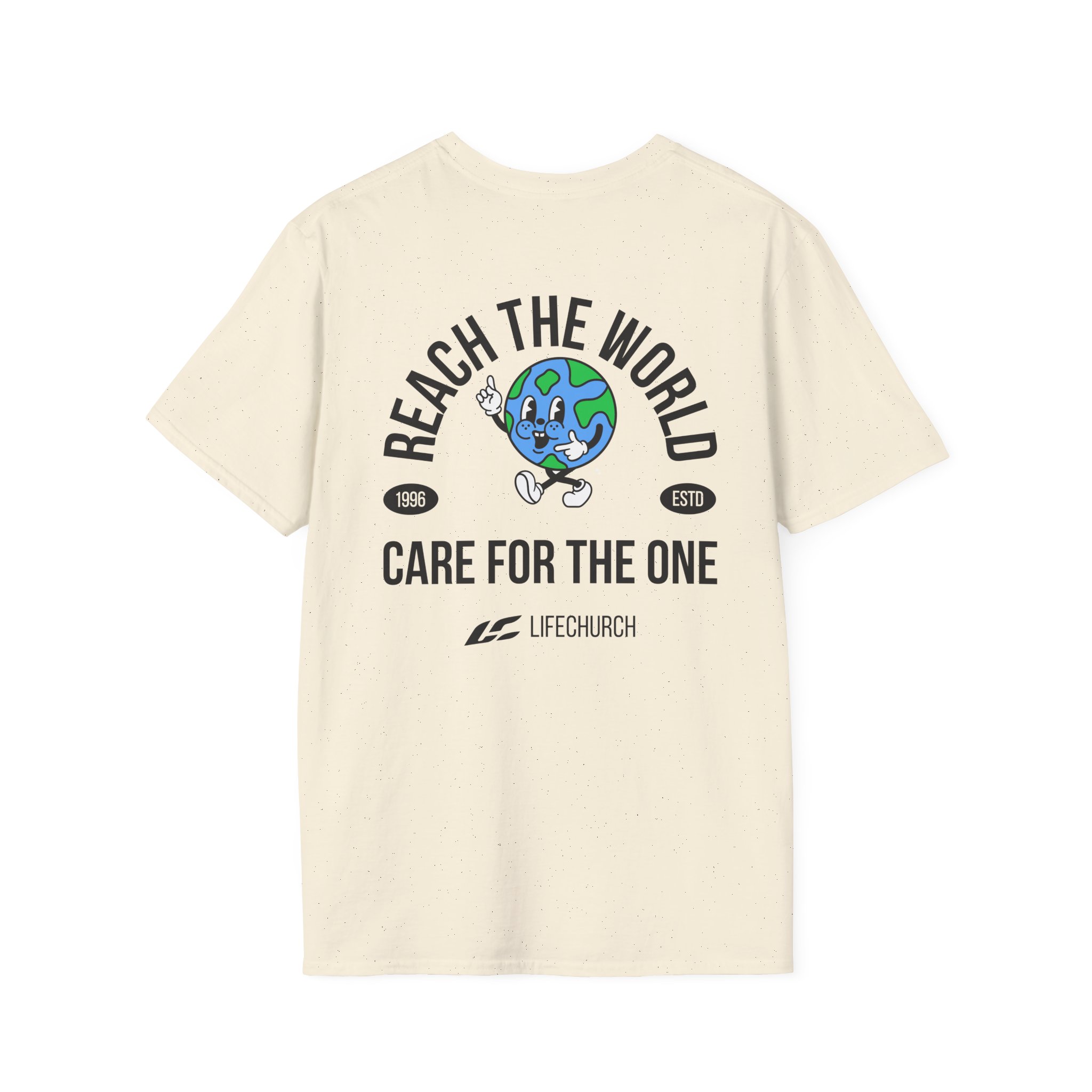 Life Church Reach the World Care for the One Unisex Softstyle T-Shirt - Image 8