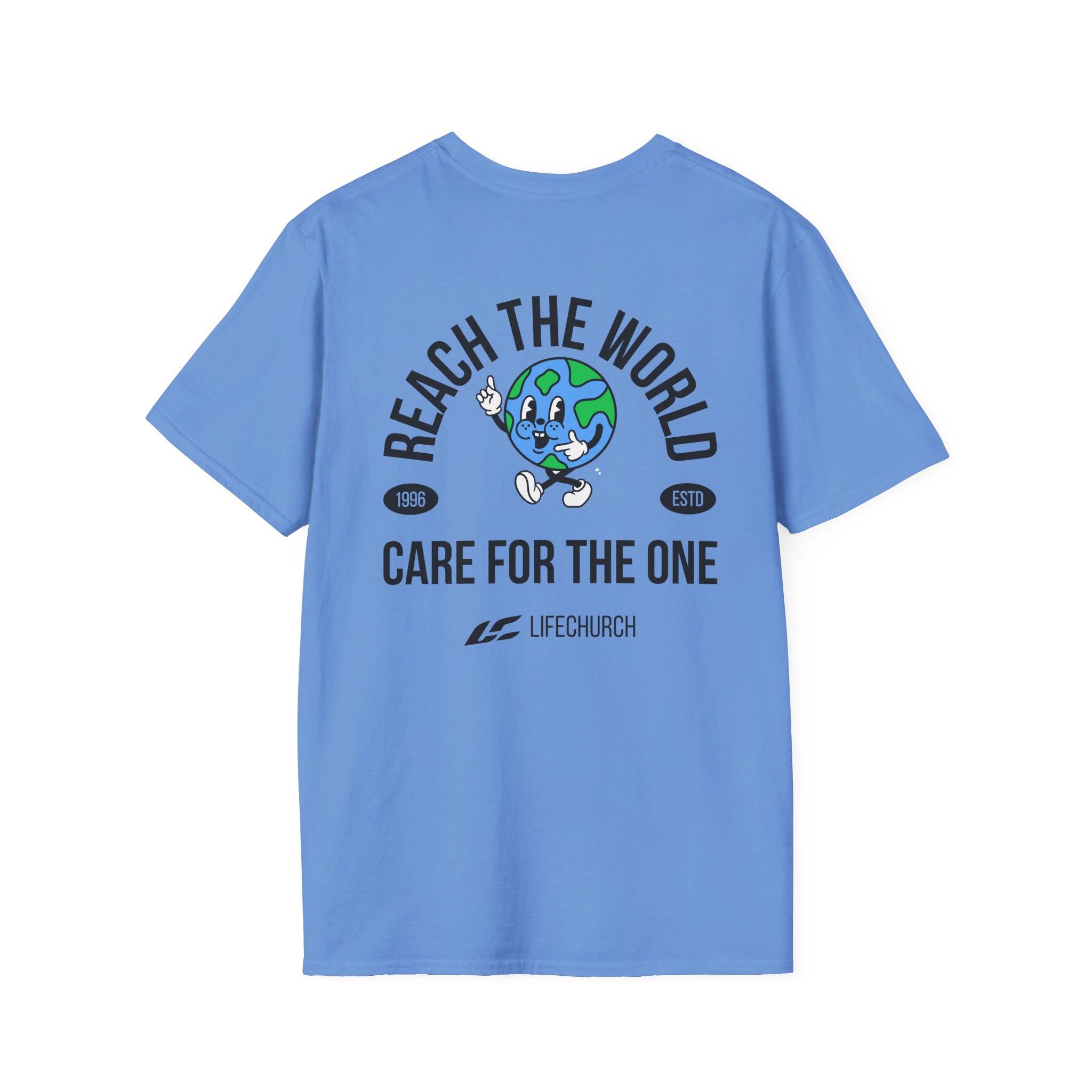 Life Church Reach the World Care for the One Unisex Softstyle T-Shirt - Image 22