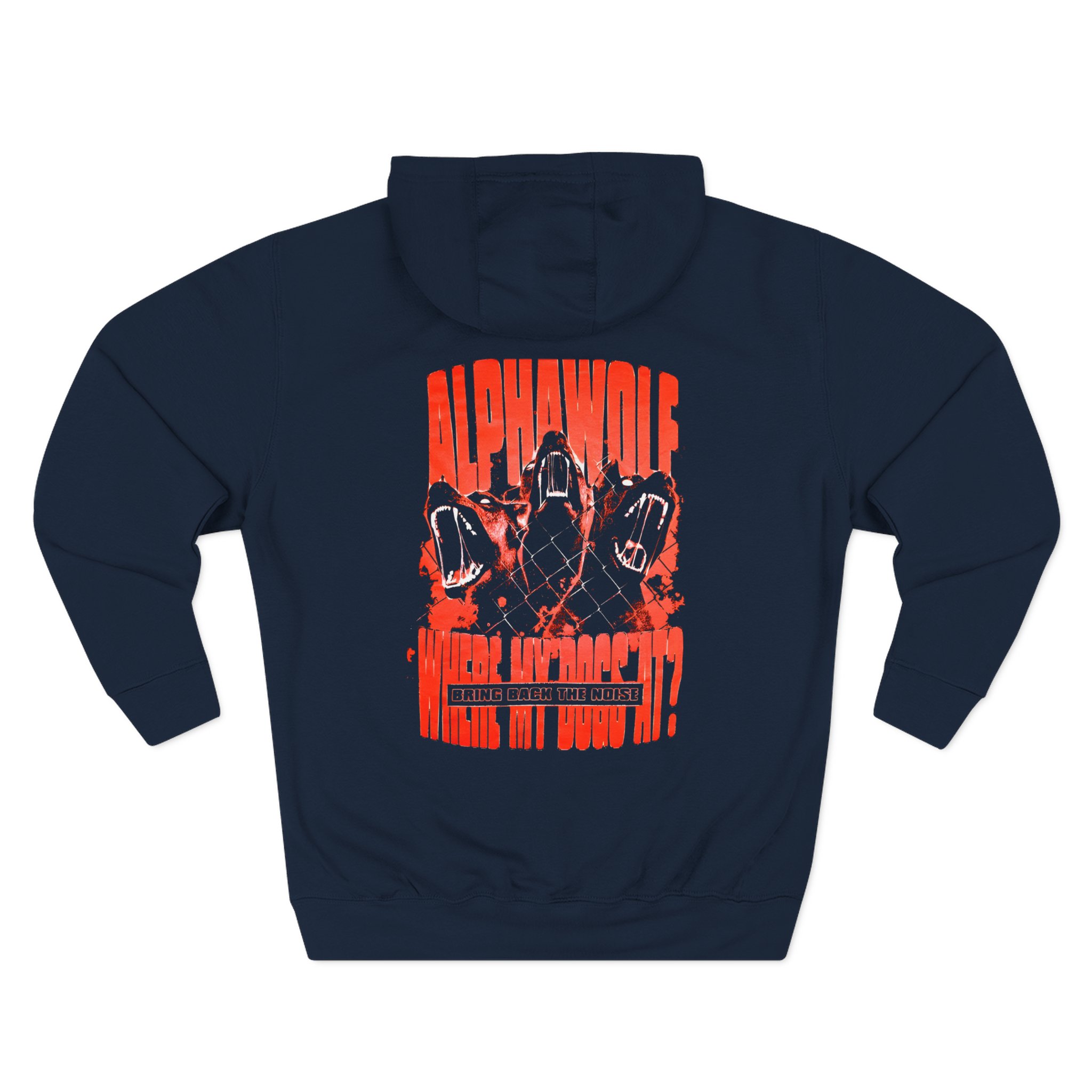 Alpha Wolf Where My Dogs at Three-Panel Fleece Hoodie - Image 8