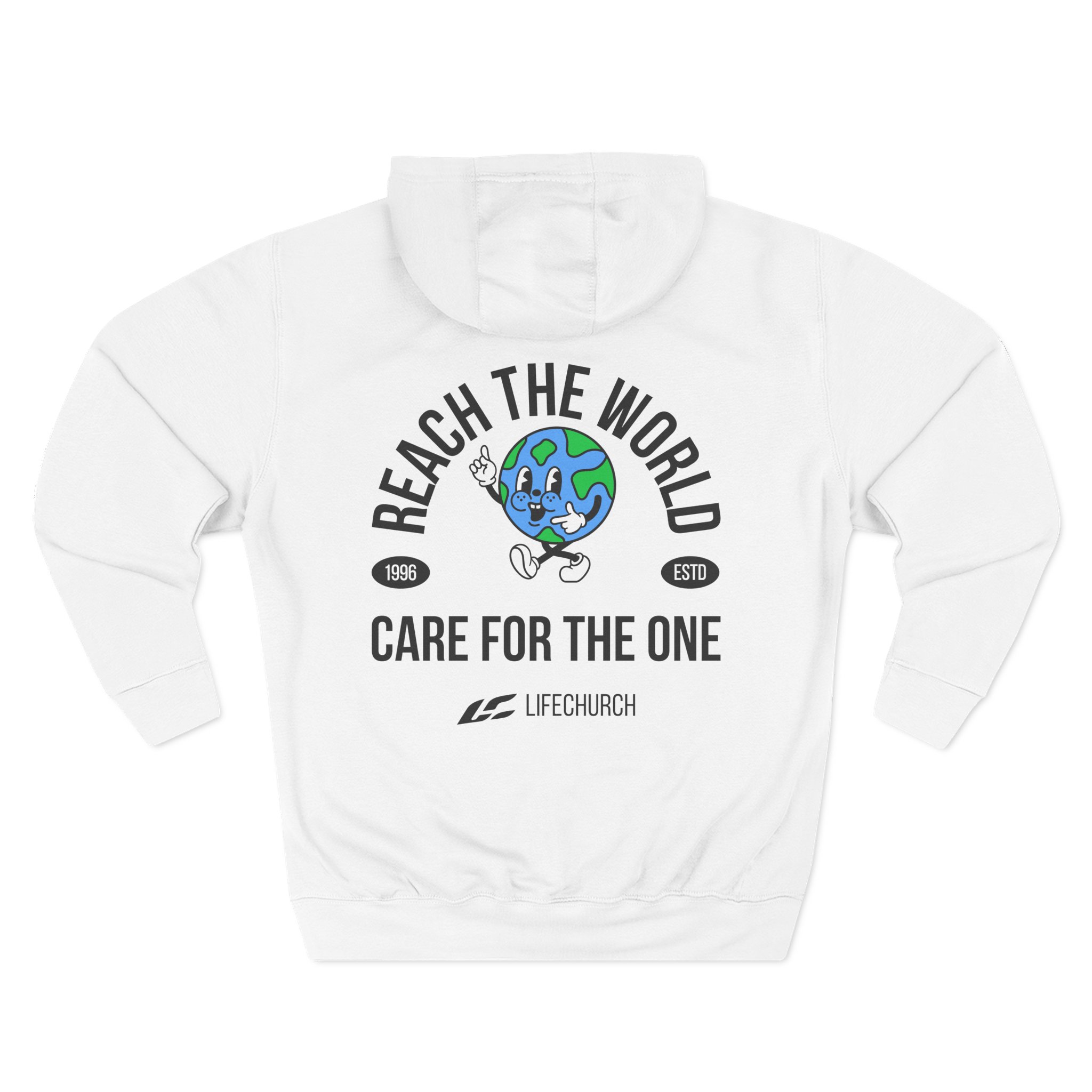 Life Church Reach the World Care for the One Three-Panel Fleece Hoodie - Image 2
