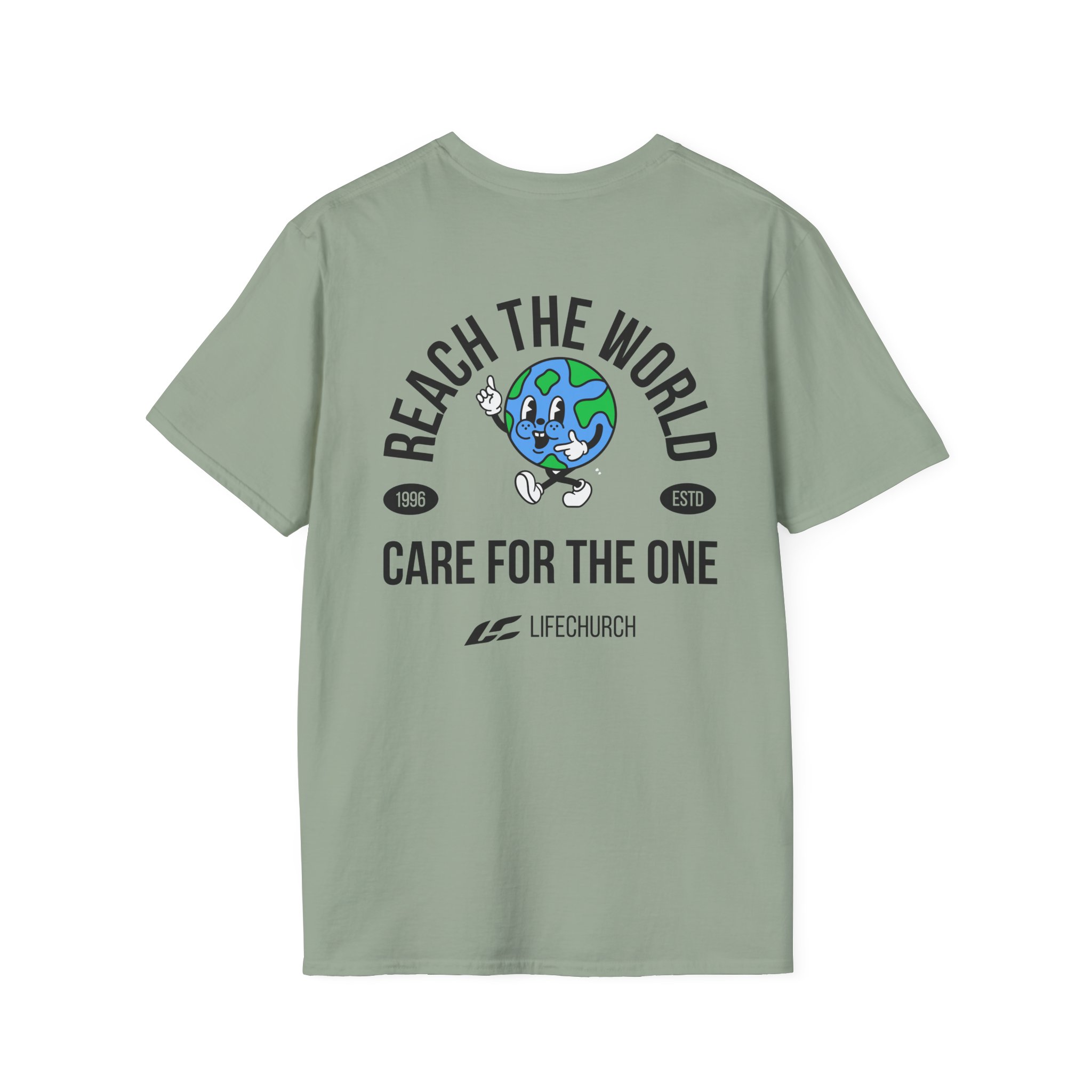 Life Church Reach the World Care for the One Unisex Softstyle T-Shirt - Image 10