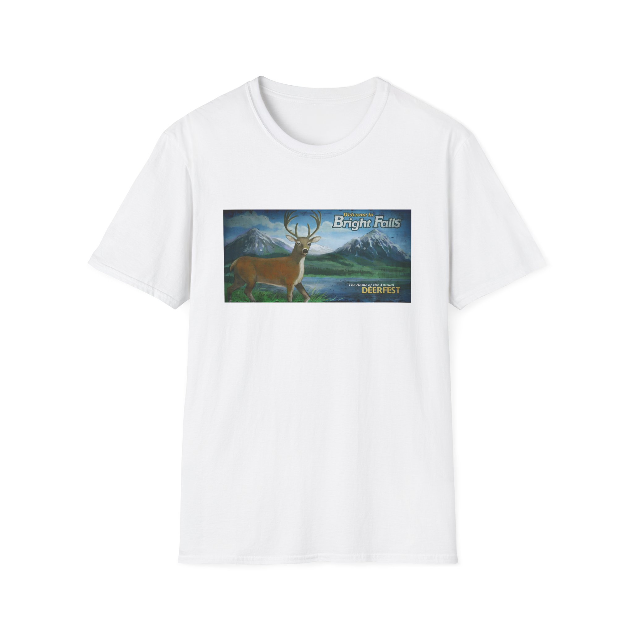 Alan Wake Falls souvenir Unisex Softstyle T-Shirt - Image 3