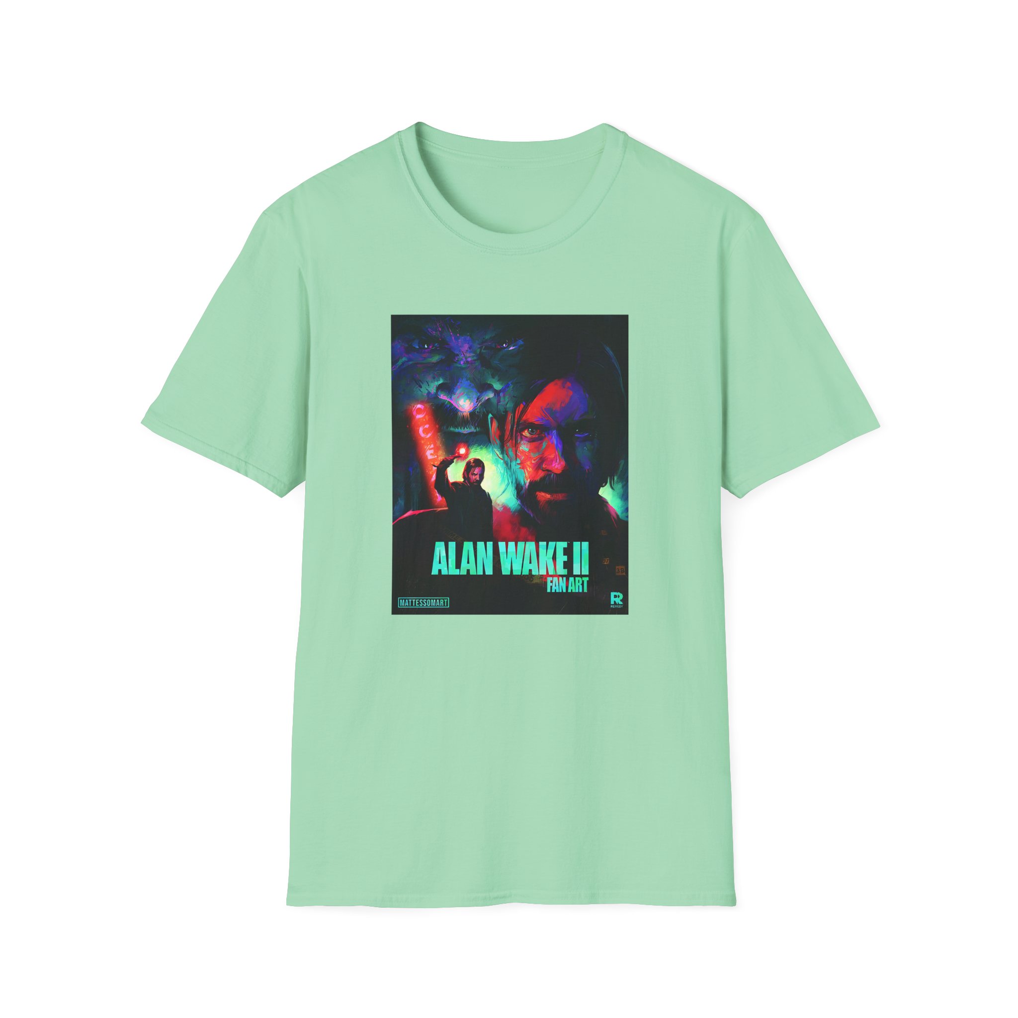 Alan Wake Fan Art Unisex Softstyle T-Shirt - Image 13