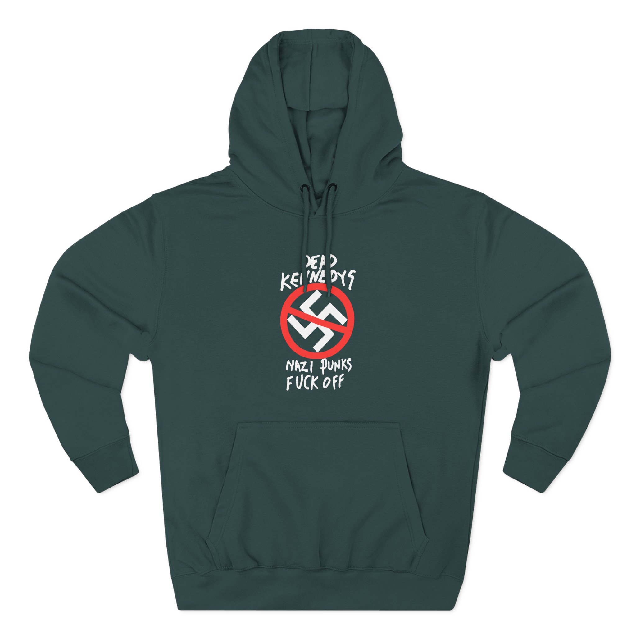 Dead Kennedys Nazi Punks Fuck Off Three-Panel Fleece Hoodie - Image 5