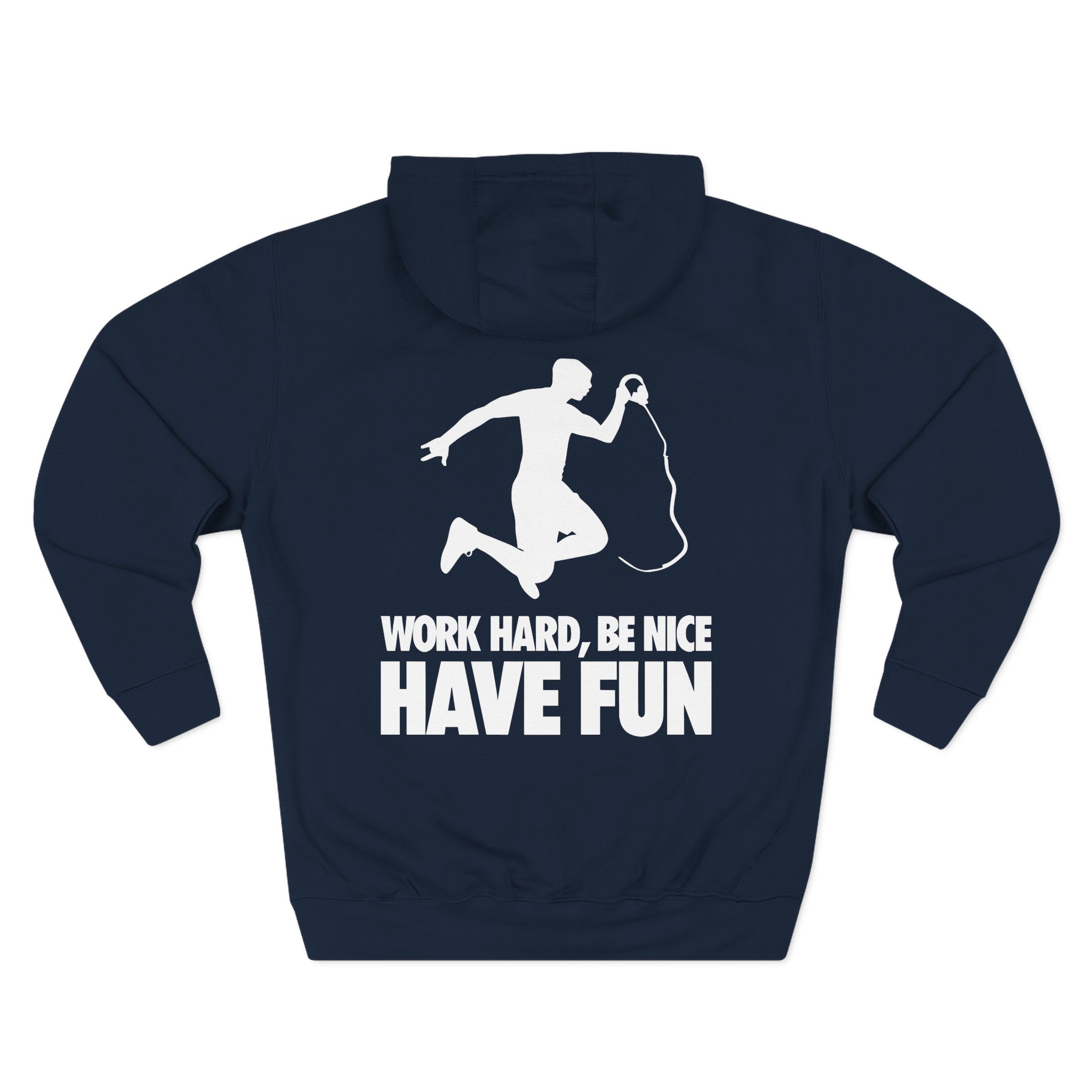 Nick Eh 30 Work Hard, Be Nice Have Fun Three-Panel Fleece Hoodie - Image 12