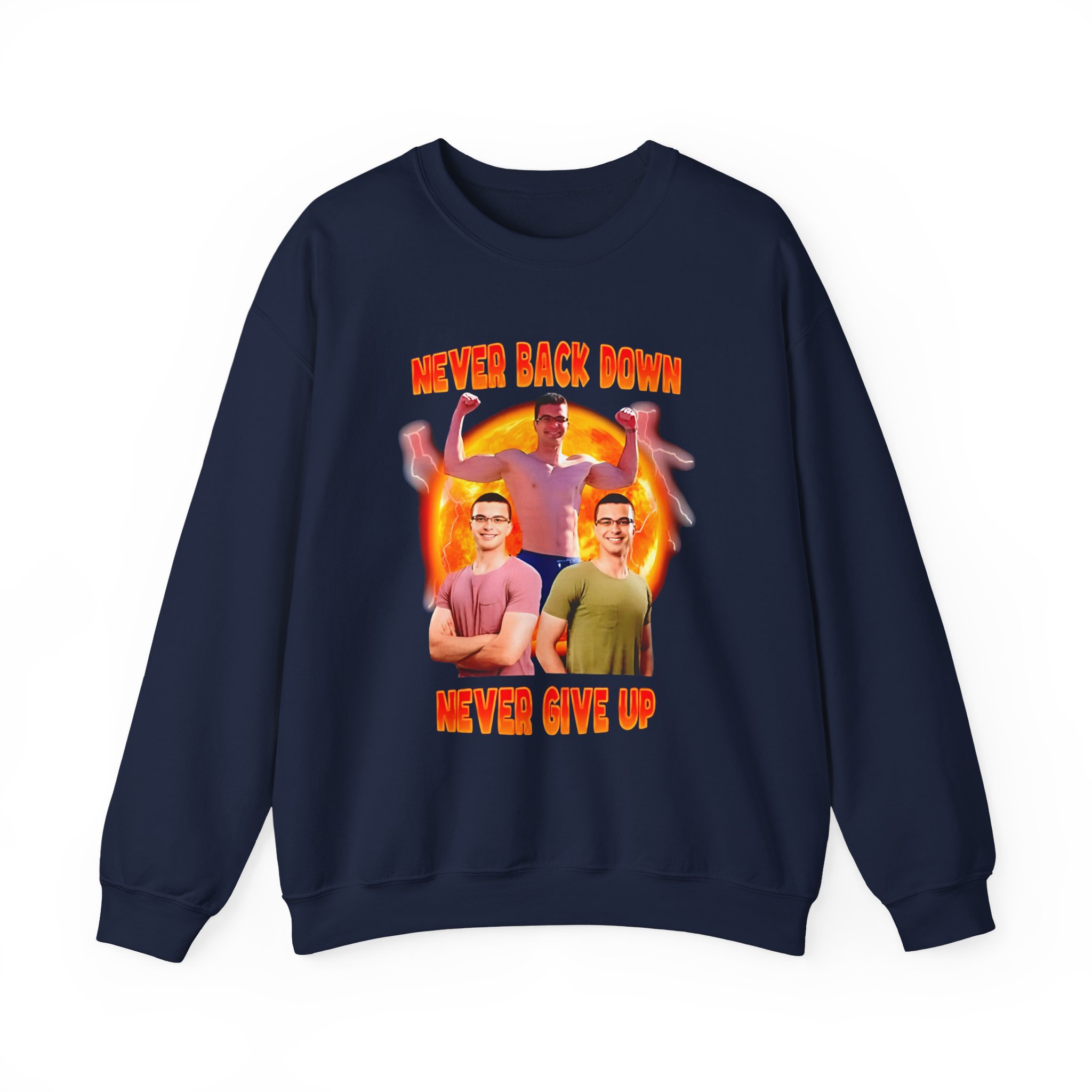 Nick Eh 30 Never Back Down Never Give Up Unisex Heavy Blend™ Crewneck Sweatshirt - Image 15