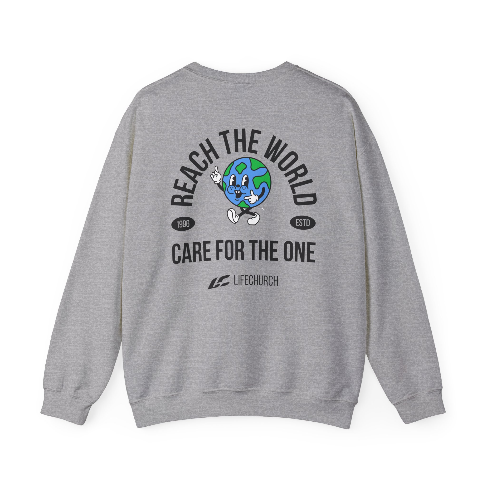 Life Church Reach the World Care for the One Unisex Heavy Blend™ Crewneck Sweatshirt - Image 8