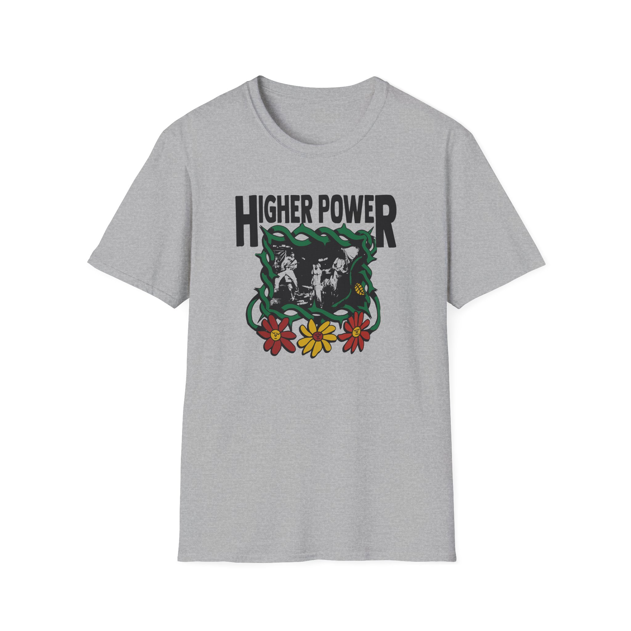 Higher Power Flowers Unisex Softstyle T-Shirt - Image 9