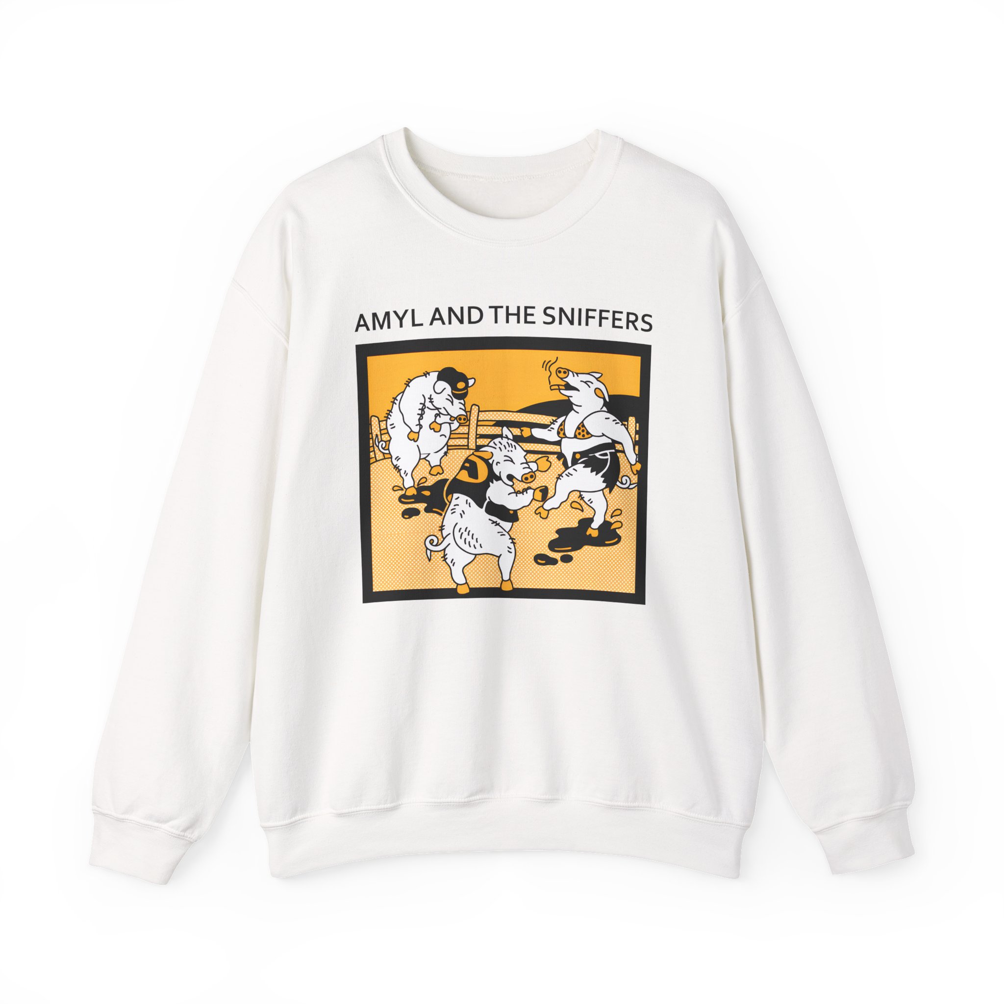 Amyl and the Sniffers Pigs Unisex Heavy Blend™ Crewneck Sweatshirt