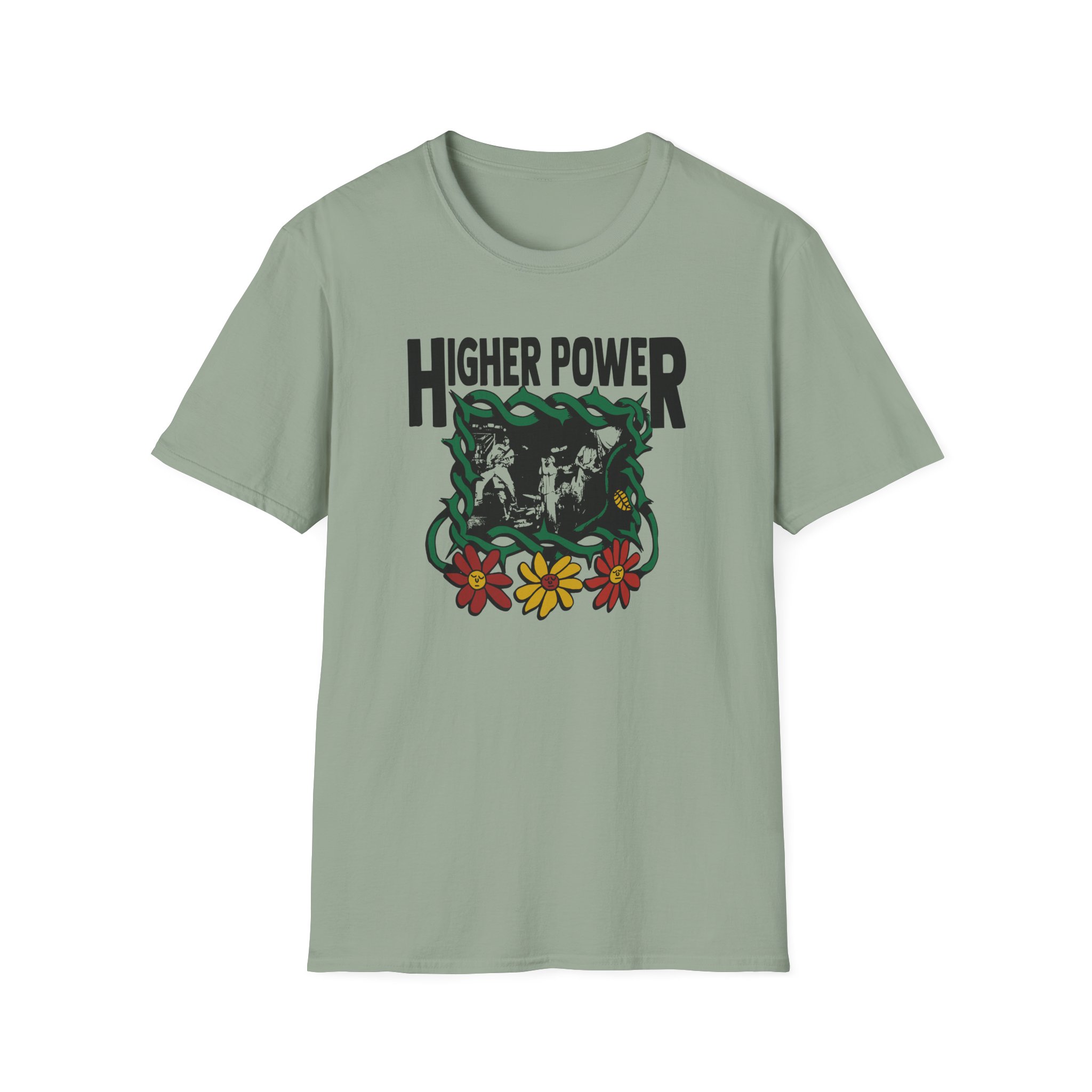 Higher Power Flowers Unisex Softstyle T-Shirt - Image 17