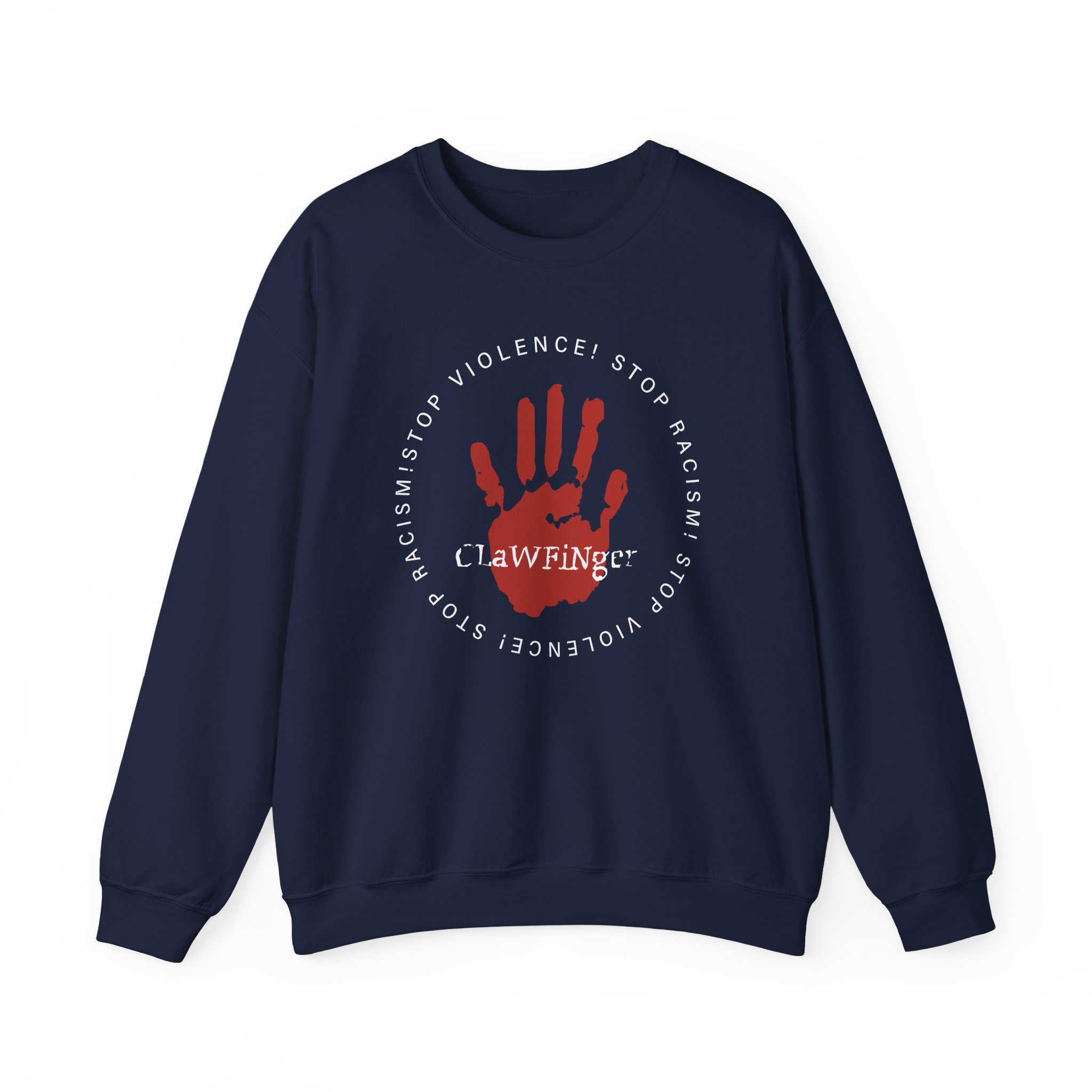 Clawfinger Stop Racism Stop Violence Unisex Heavy Blend™ Crewneck Sweatshirt - Image 9