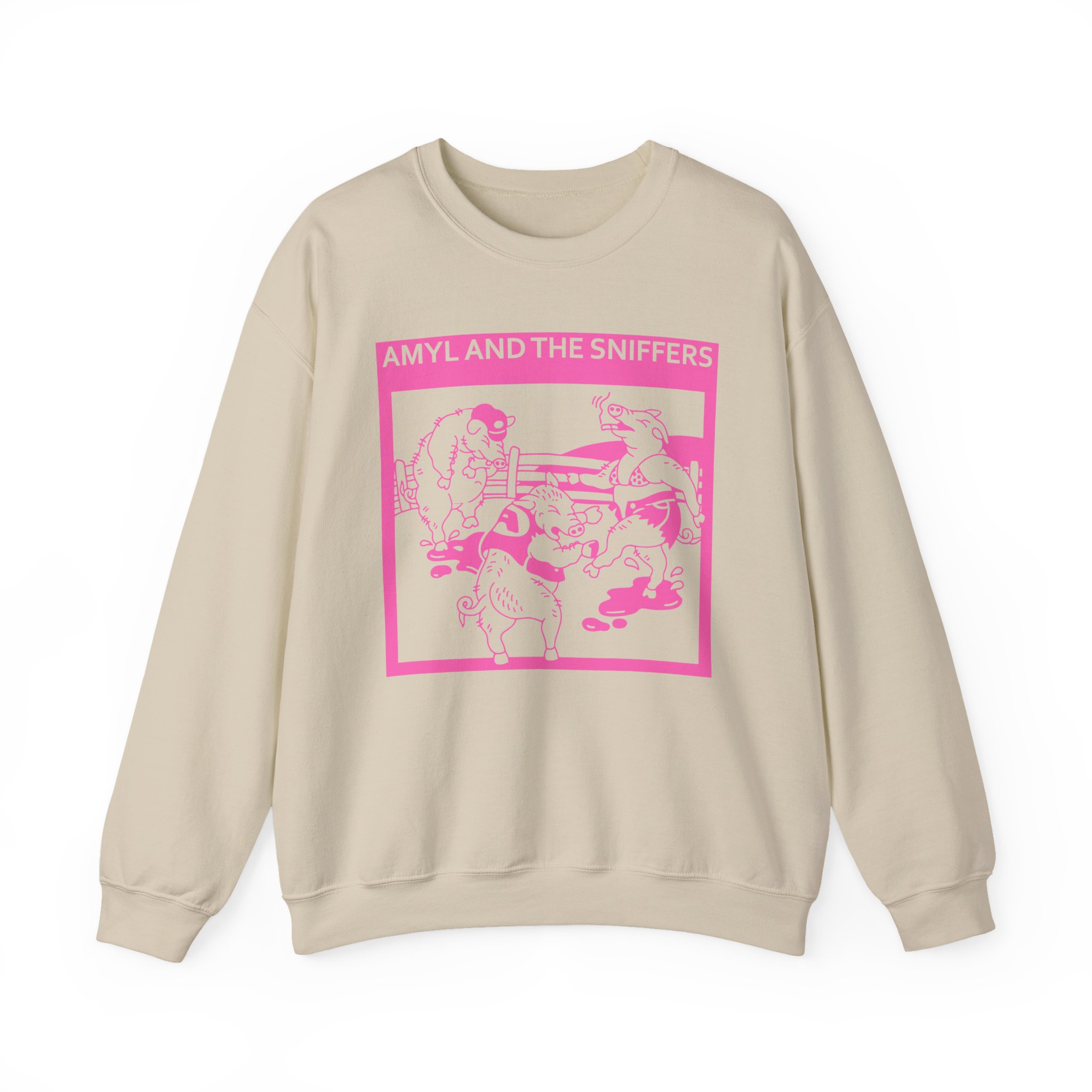 Amyl and the Sniffers Pigs Unisex Heavy Blend™ Crewneck Sweatshirt - Image 5