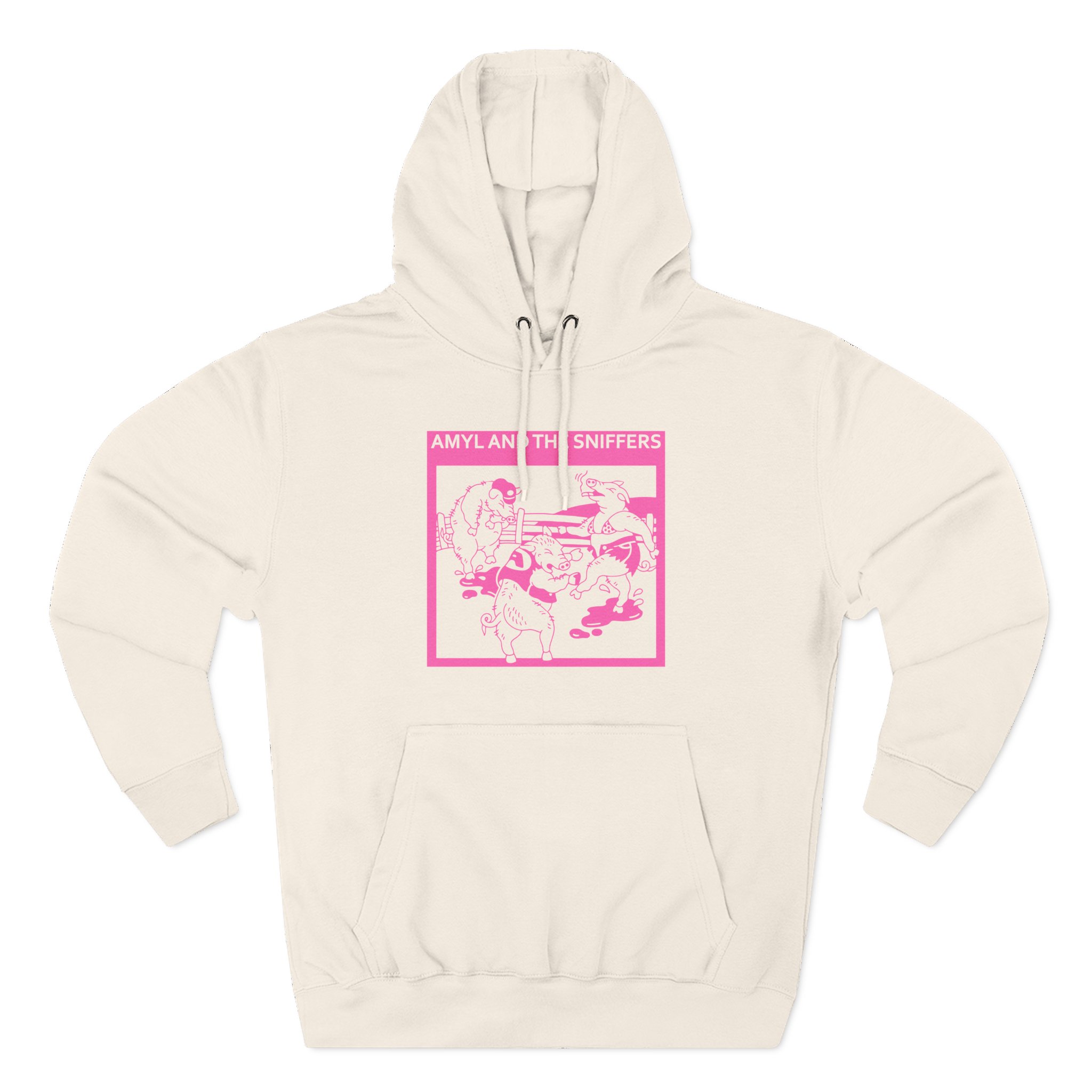 Amyl and the Sniffers Pigs Three-Panel Fleece Hoodie - Image 3