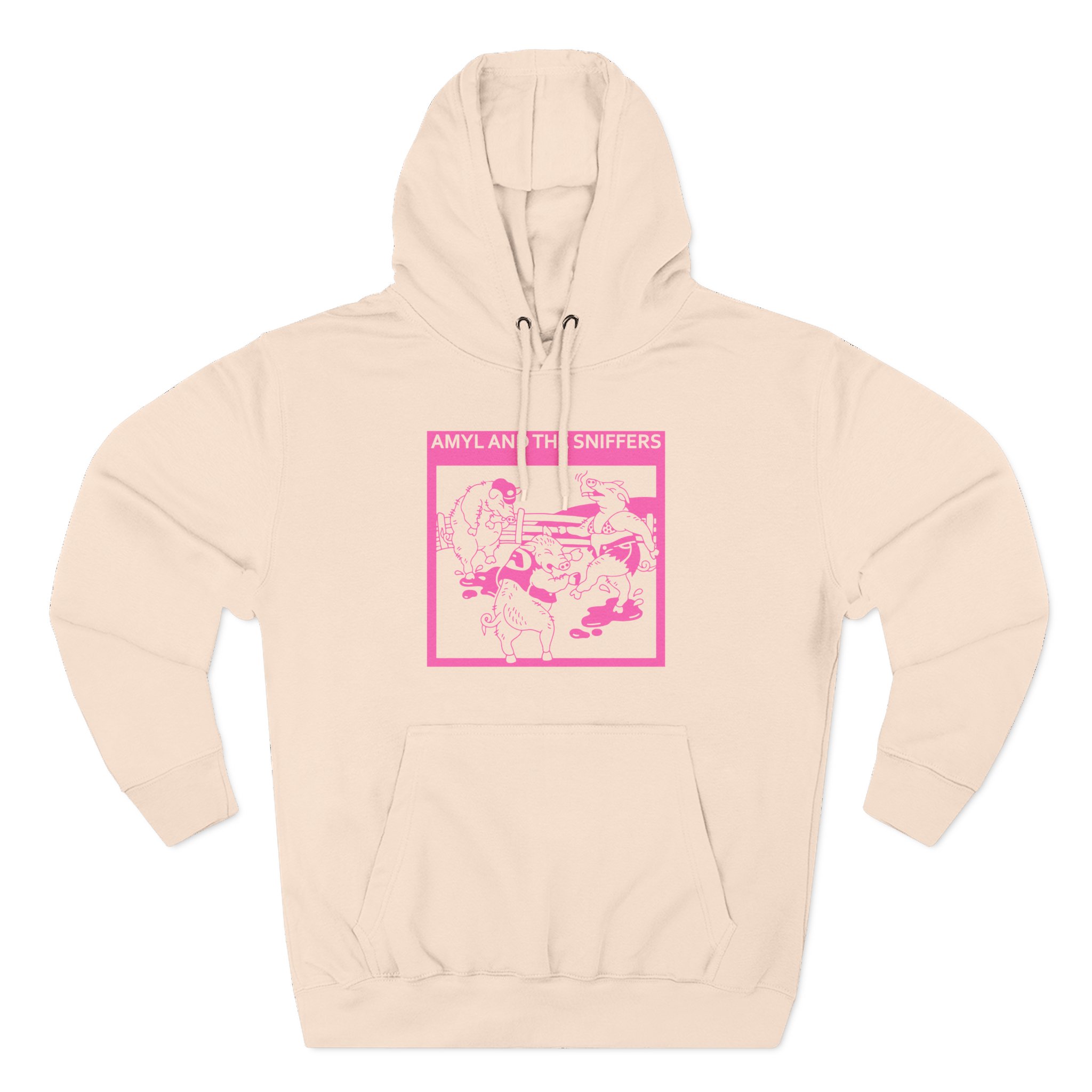 Amyl and the Sniffers Pigs Three-Panel Fleece Hoodie - Image 5