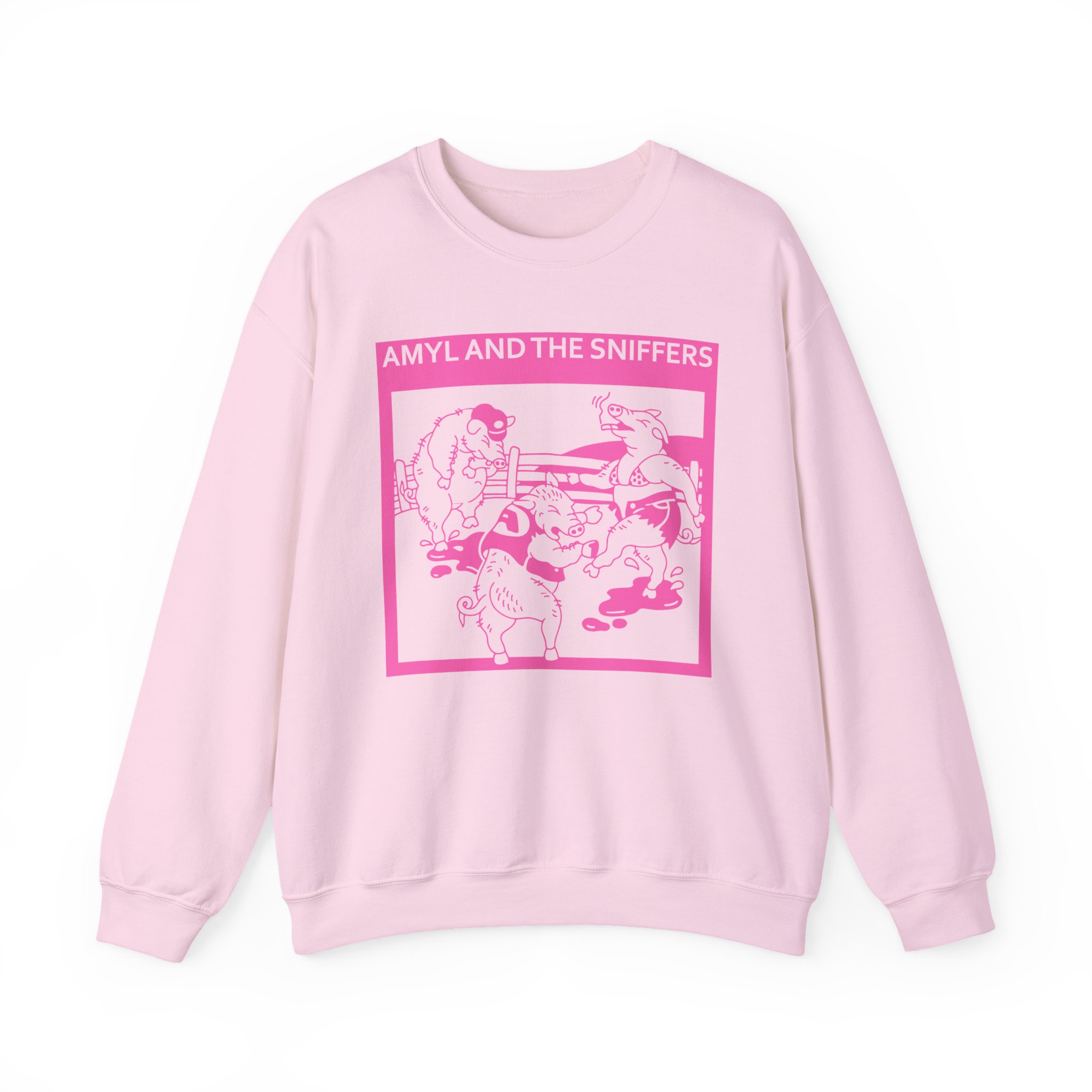 Amyl and the Sniffers Pigs Unisex Heavy Blend™ Crewneck Sweatshirt - Image 9