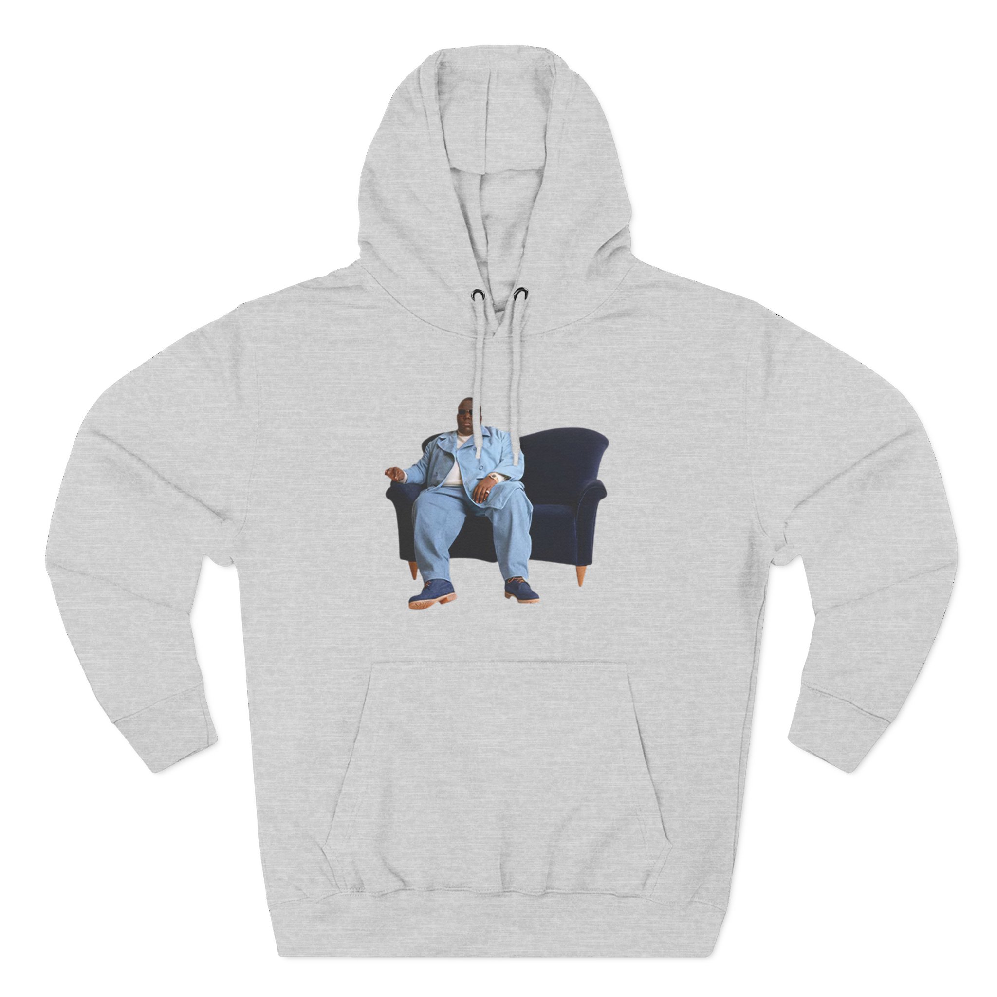 Biggie Smalls Couch Photo Three-Panel Fleece Hoodie - Image 5