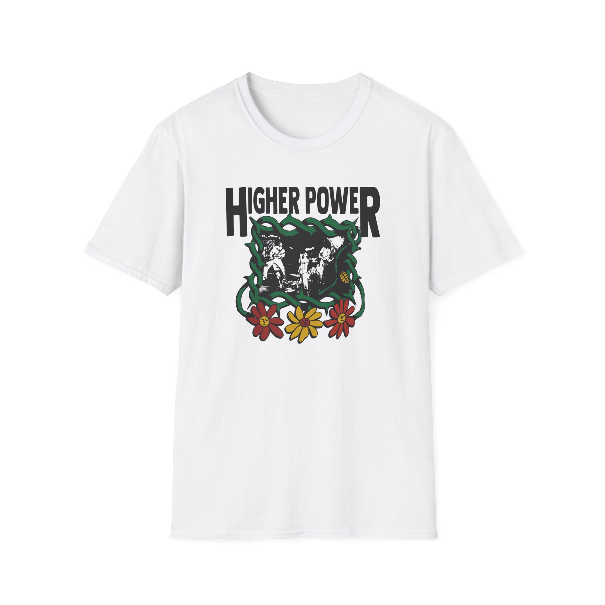 Higher Power Flowers Unisex Softstyle T-Shirt - Image 3