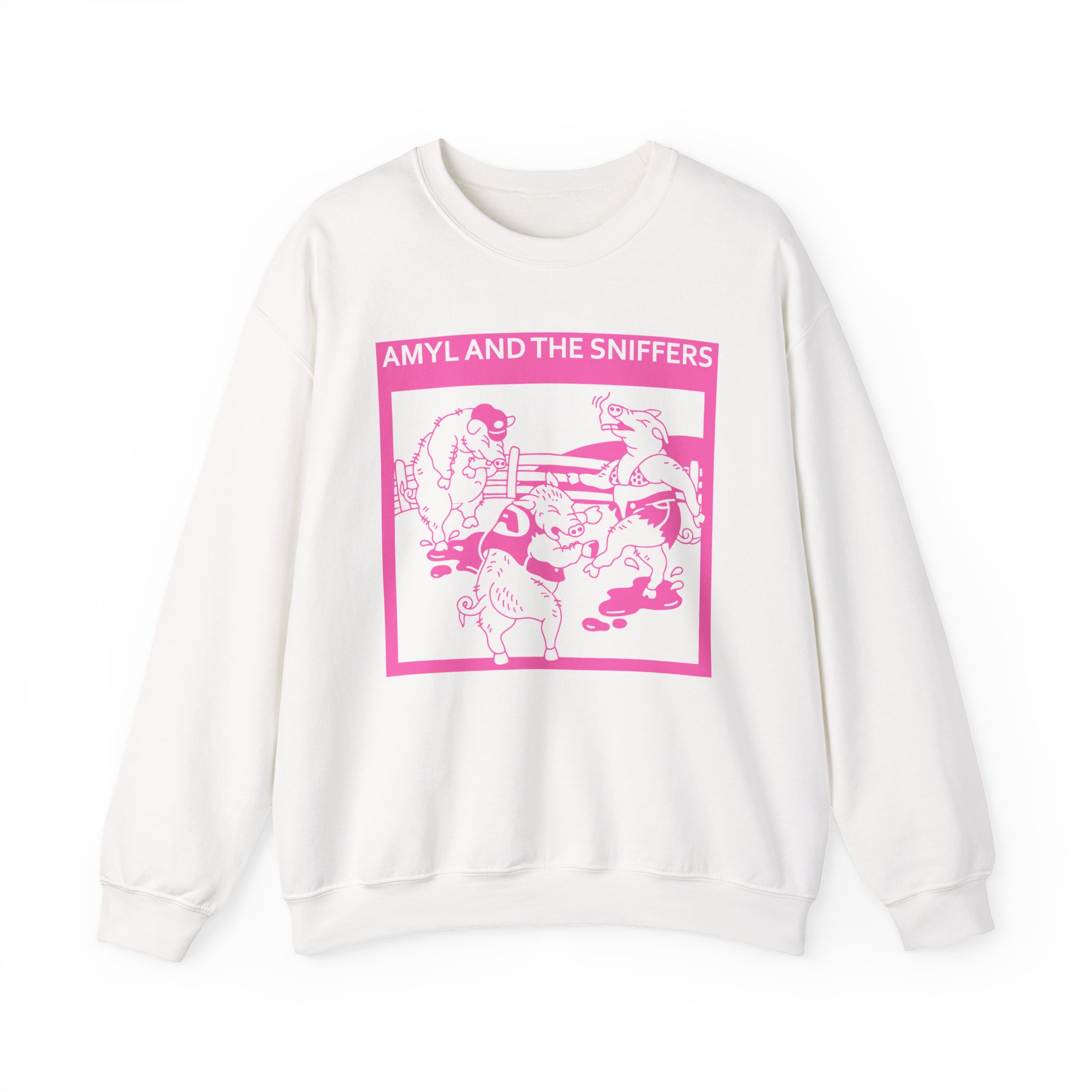 Amyl and the Sniffers Pigs Unisex Heavy Blend™ Crewneck Sweatshirt