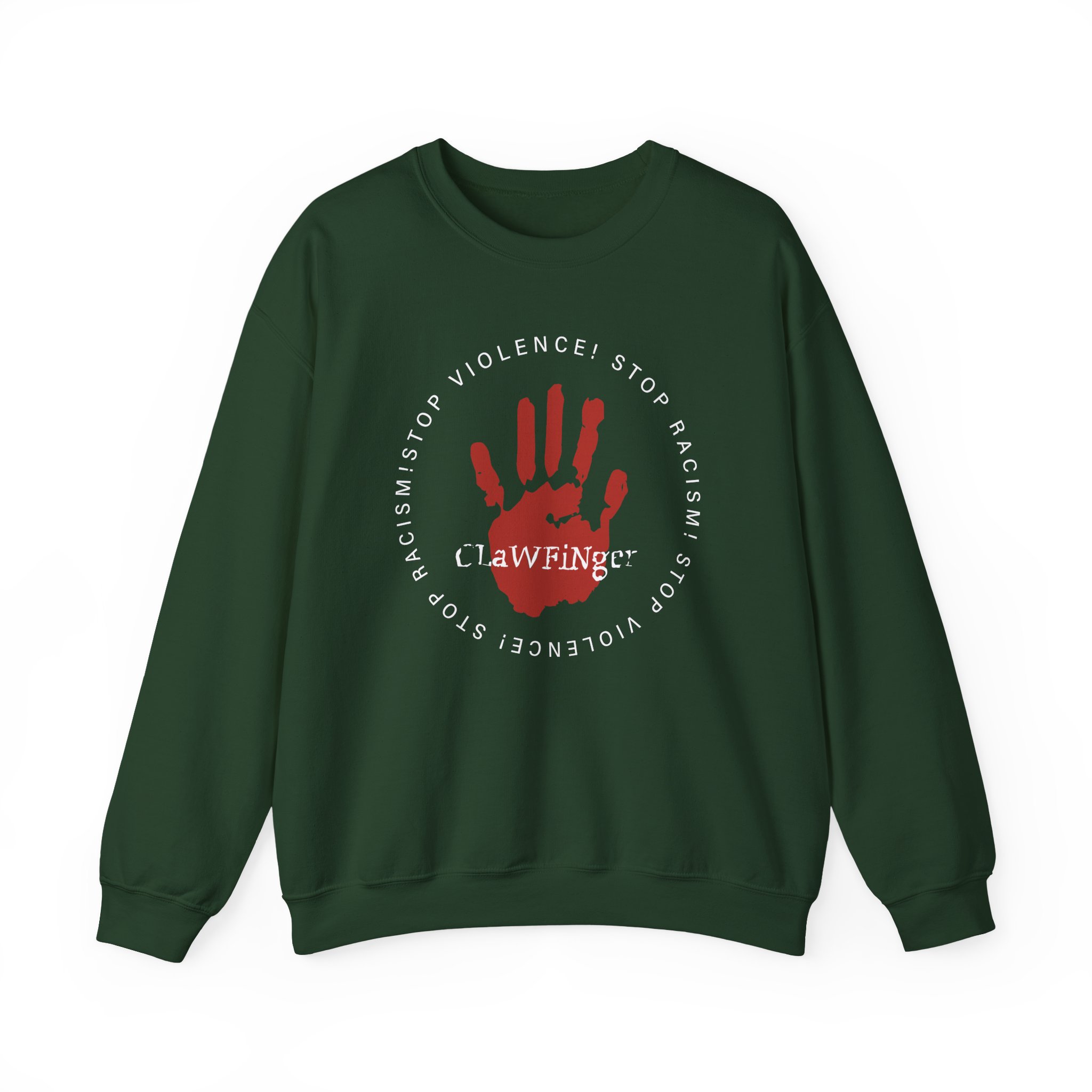 Clawfinger Stop Racism Stop Violence Unisex Heavy Blend™ Crewneck Sweatshirt - Image 5