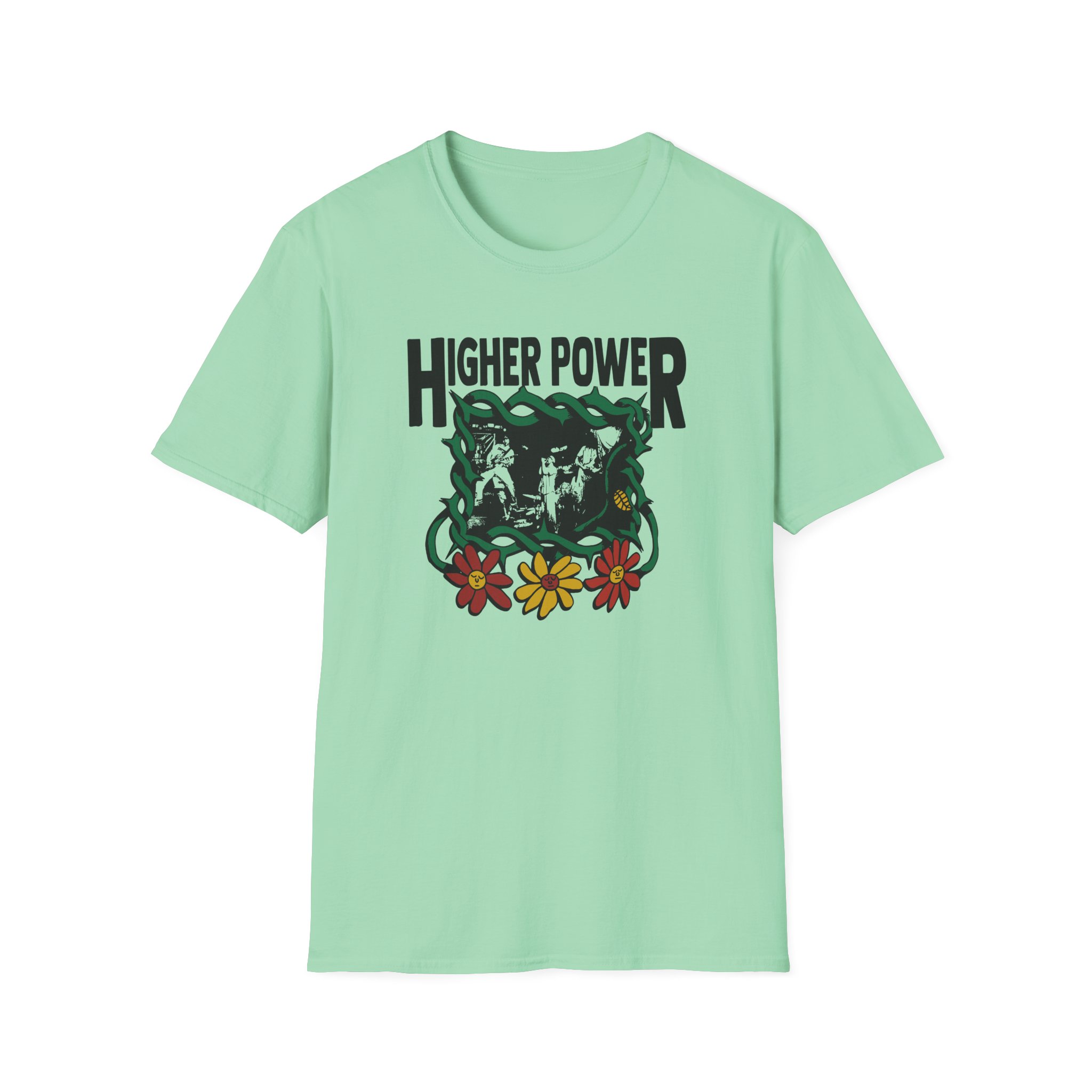 Higher Power Flowers Unisex Softstyle T-Shirt - Image 21
