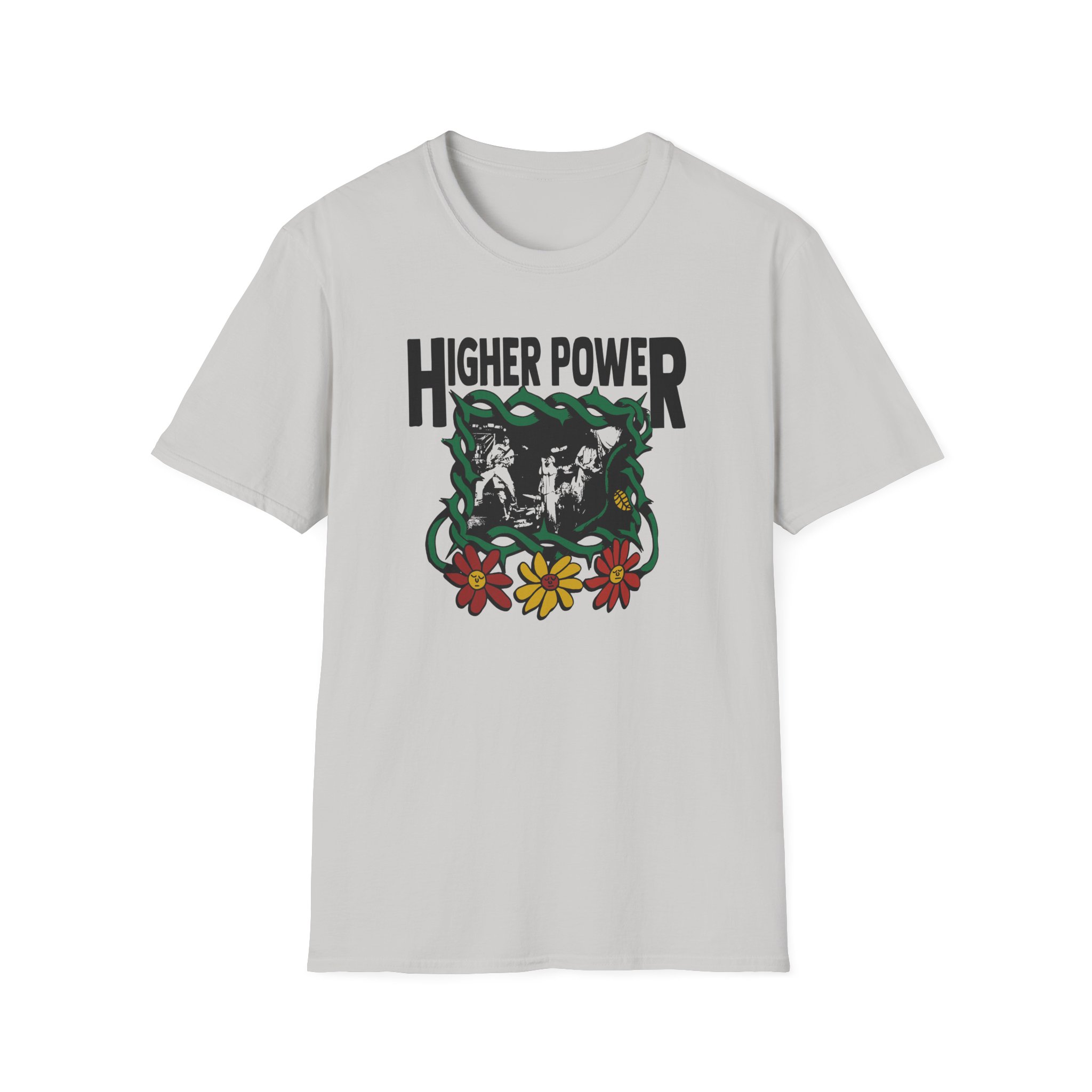 Higher Power Flowers Unisex Softstyle T-Shirt - Image 7