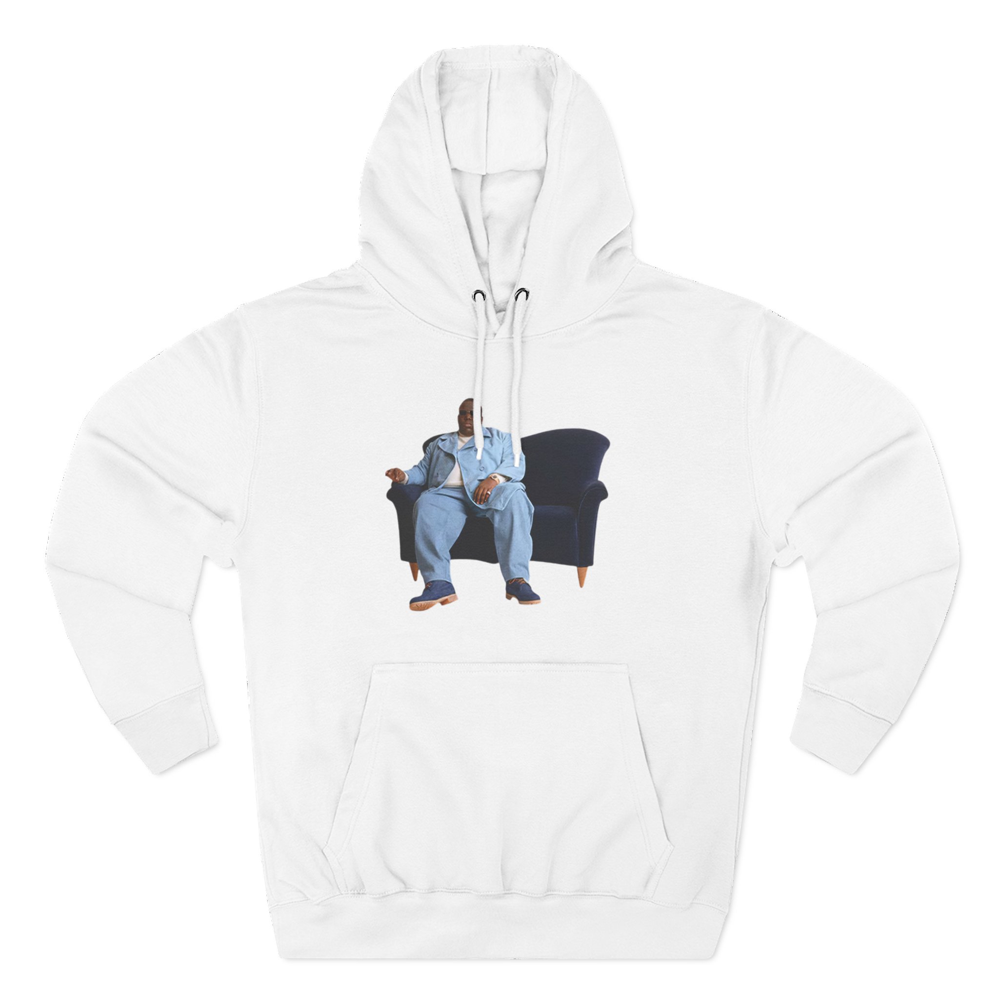 Biggie Smalls Couch Photo Three-Panel Fleece Hoodie - Image 3