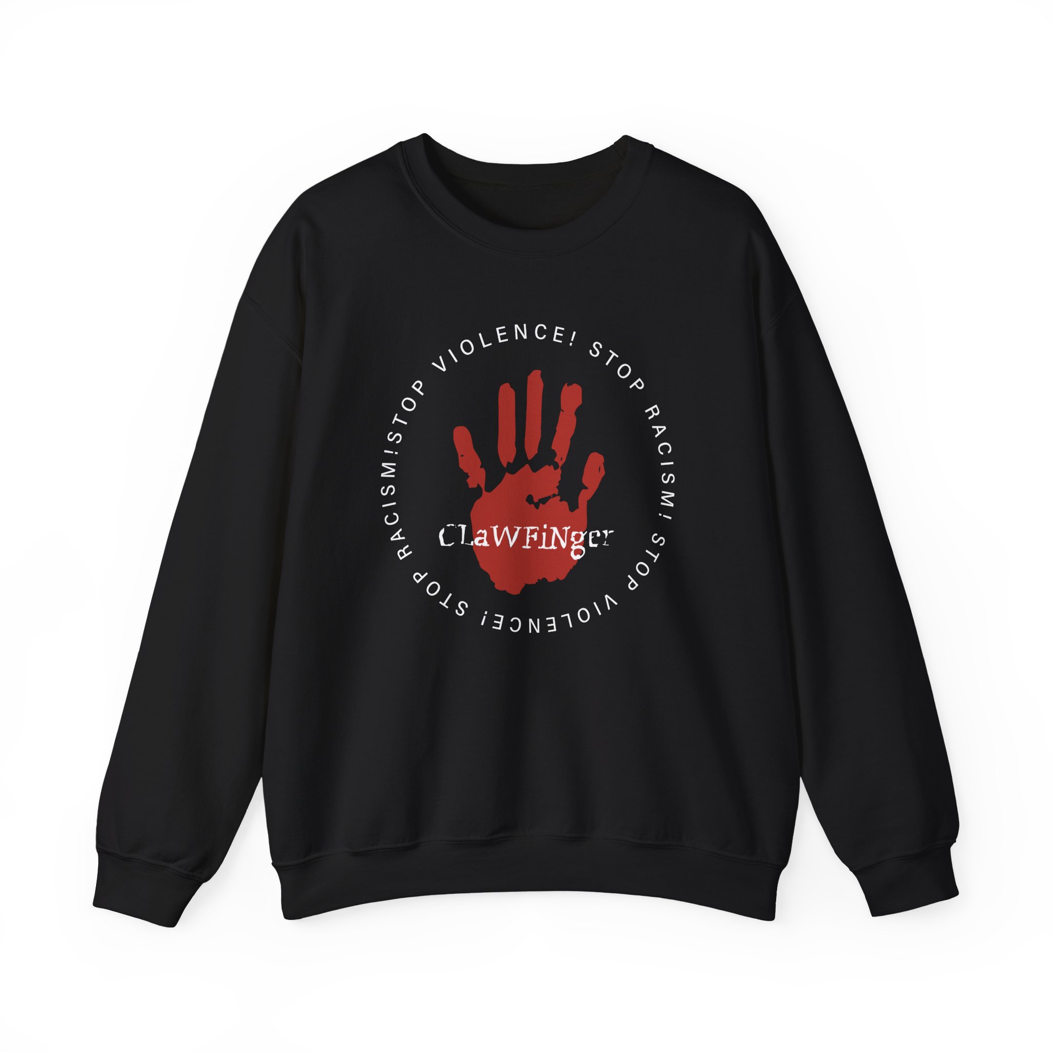 Clawfinger Stop Racism Stop Violence Unisex Heavy Blend™ Crewneck Sweatshirt