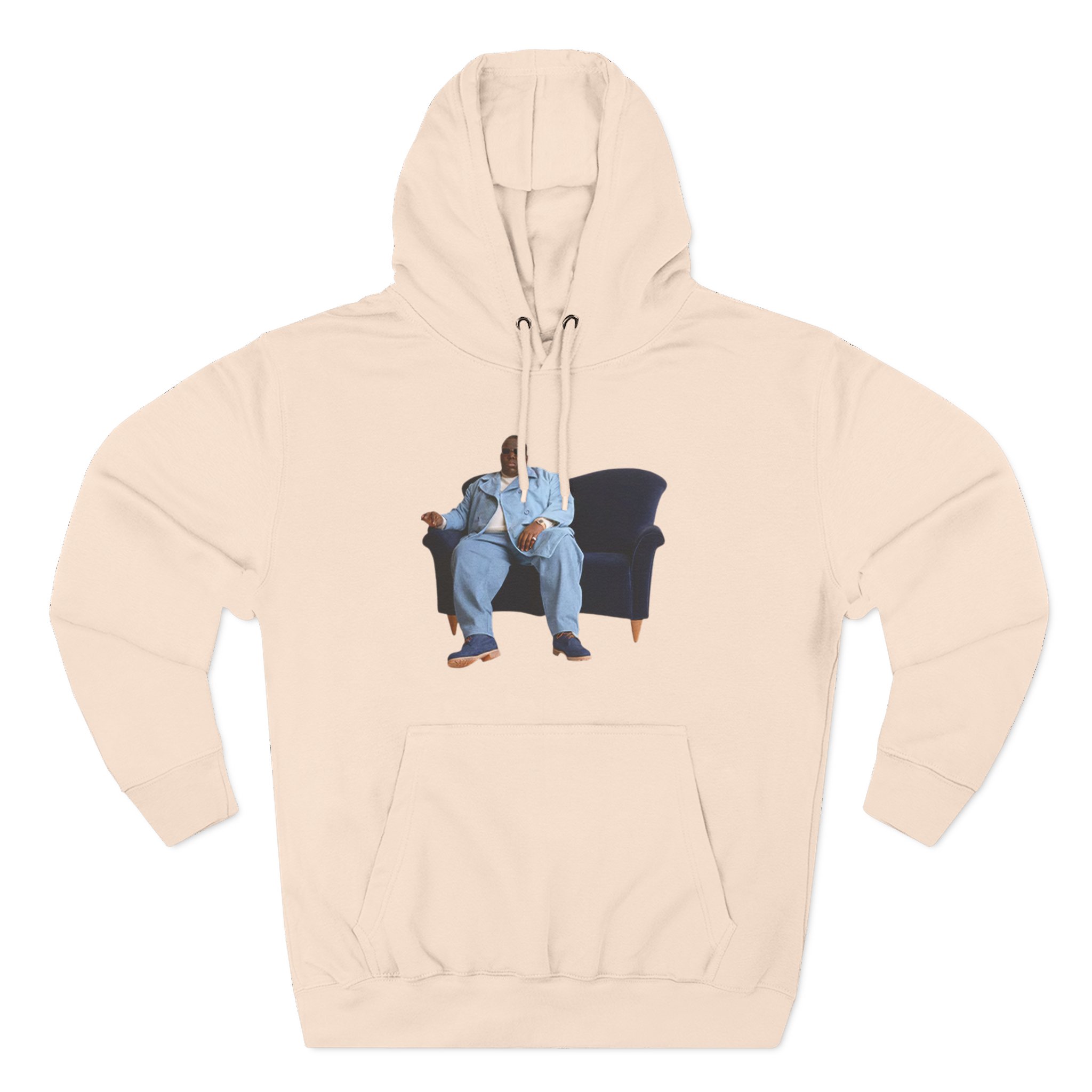 Biggie Smalls Couch Photo Three-Panel Fleece Hoodie - Image 9